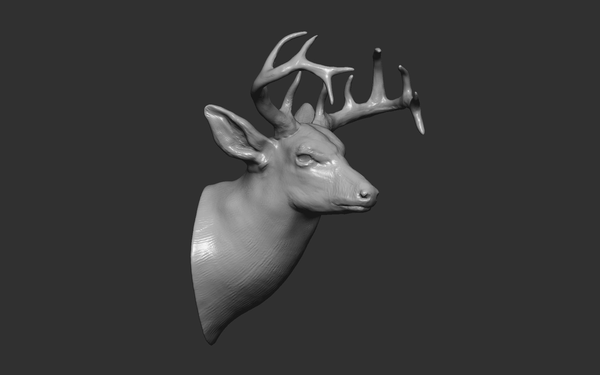 Deer head-WALL MOUNTED 3D print model_4