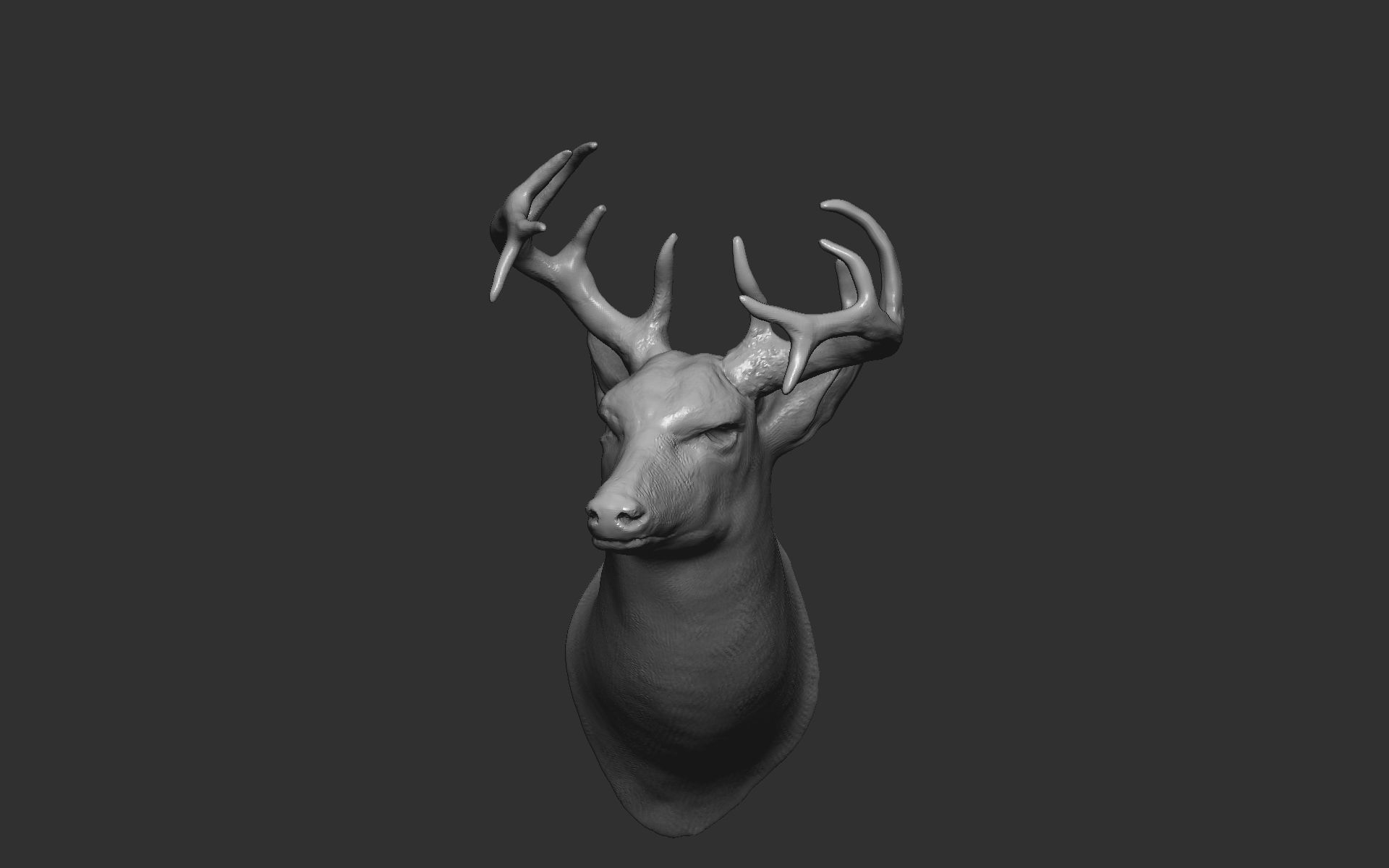 Deer head-WALL MOUNTED 3D print model_8