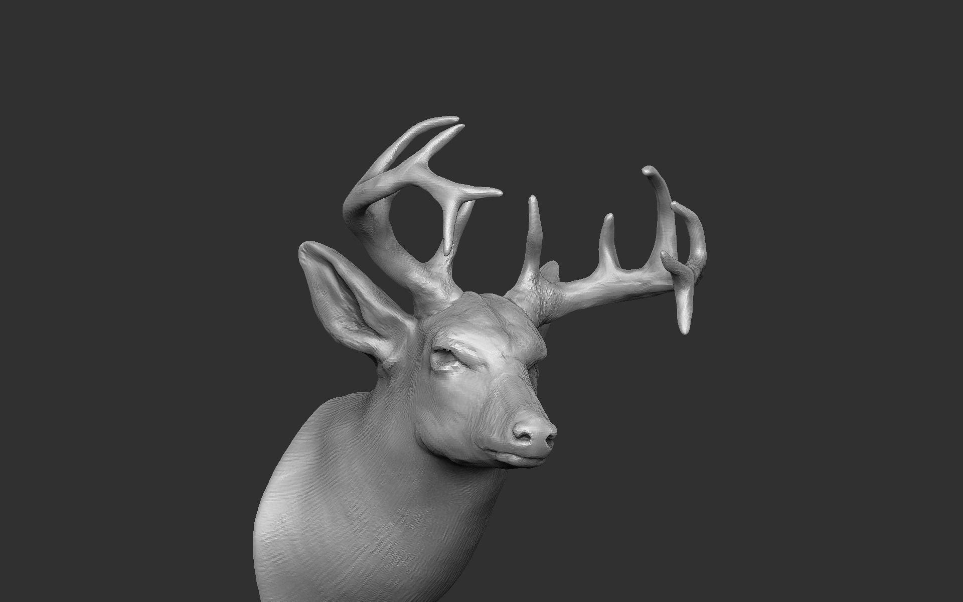 Deer head-WALL MOUNTED 3D print model_6