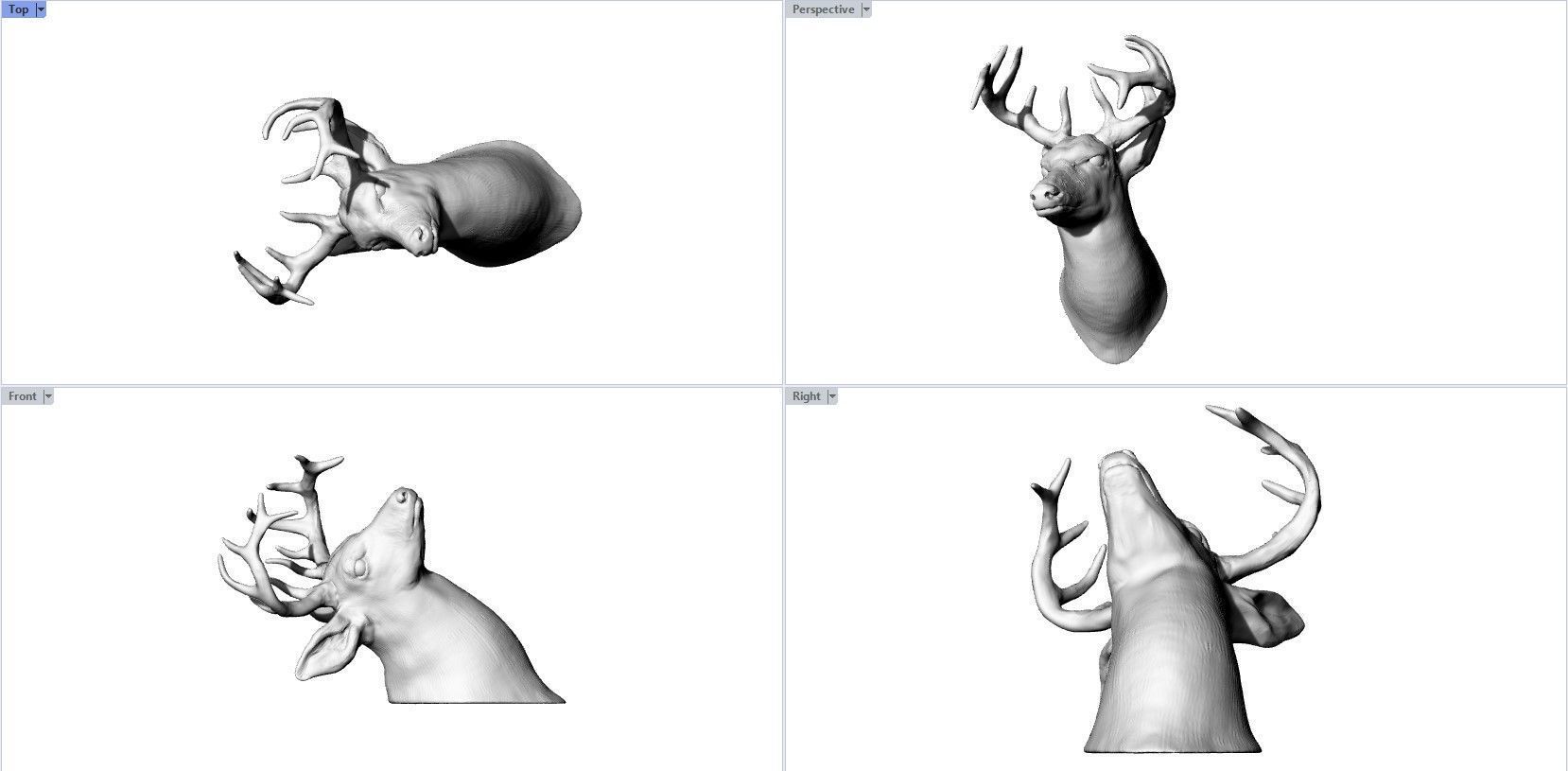 Deer head-WALL MOUNTED 3D print model_1