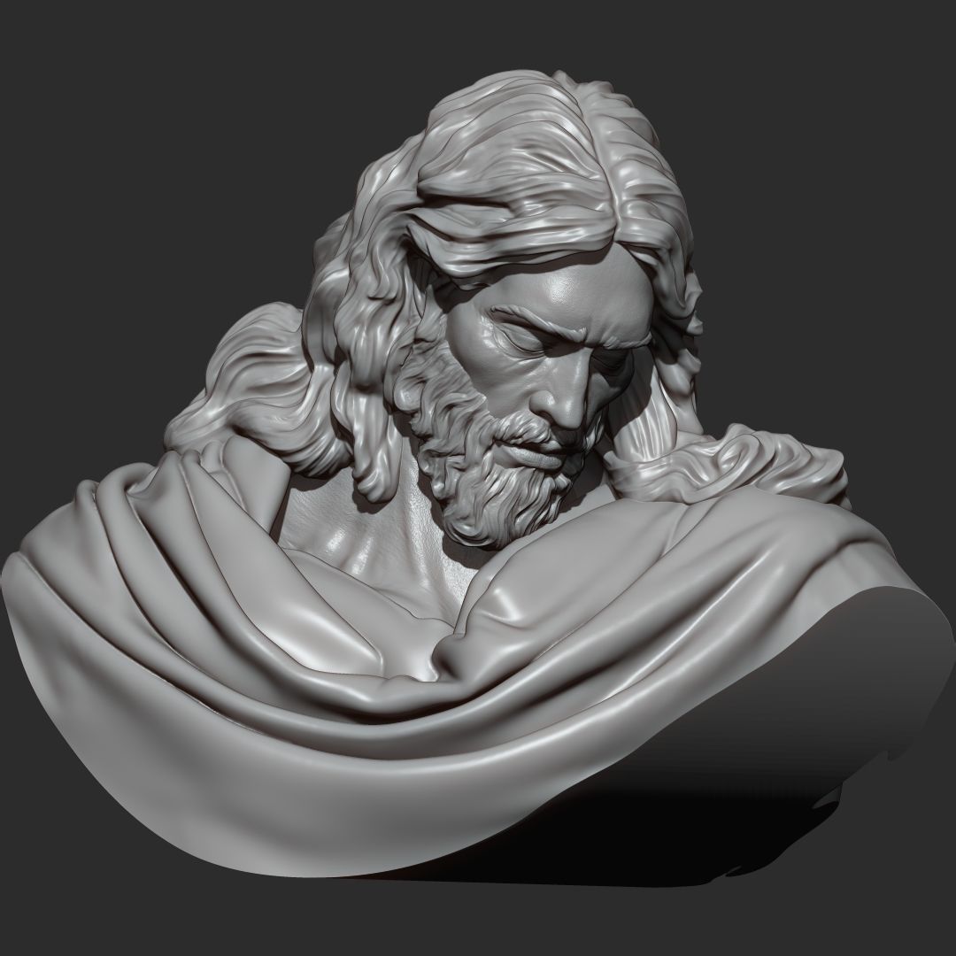 Jesus Christ Bust 3D print model_1
