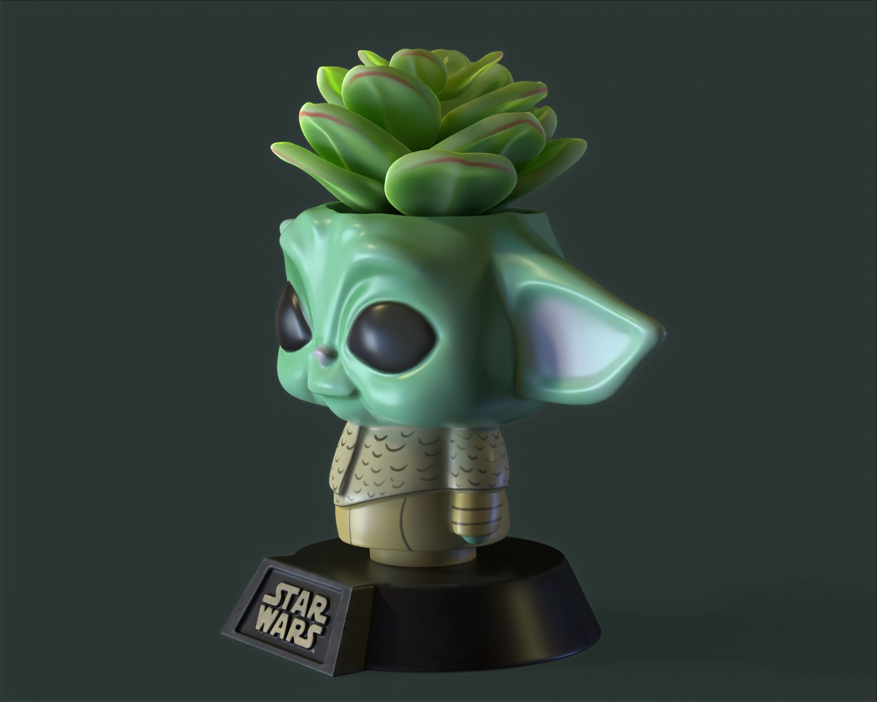 Baby Yoda plantpot 3D print model_1