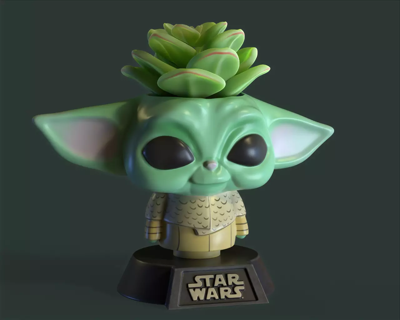 Baby Yoda plantpot 3D print model_0