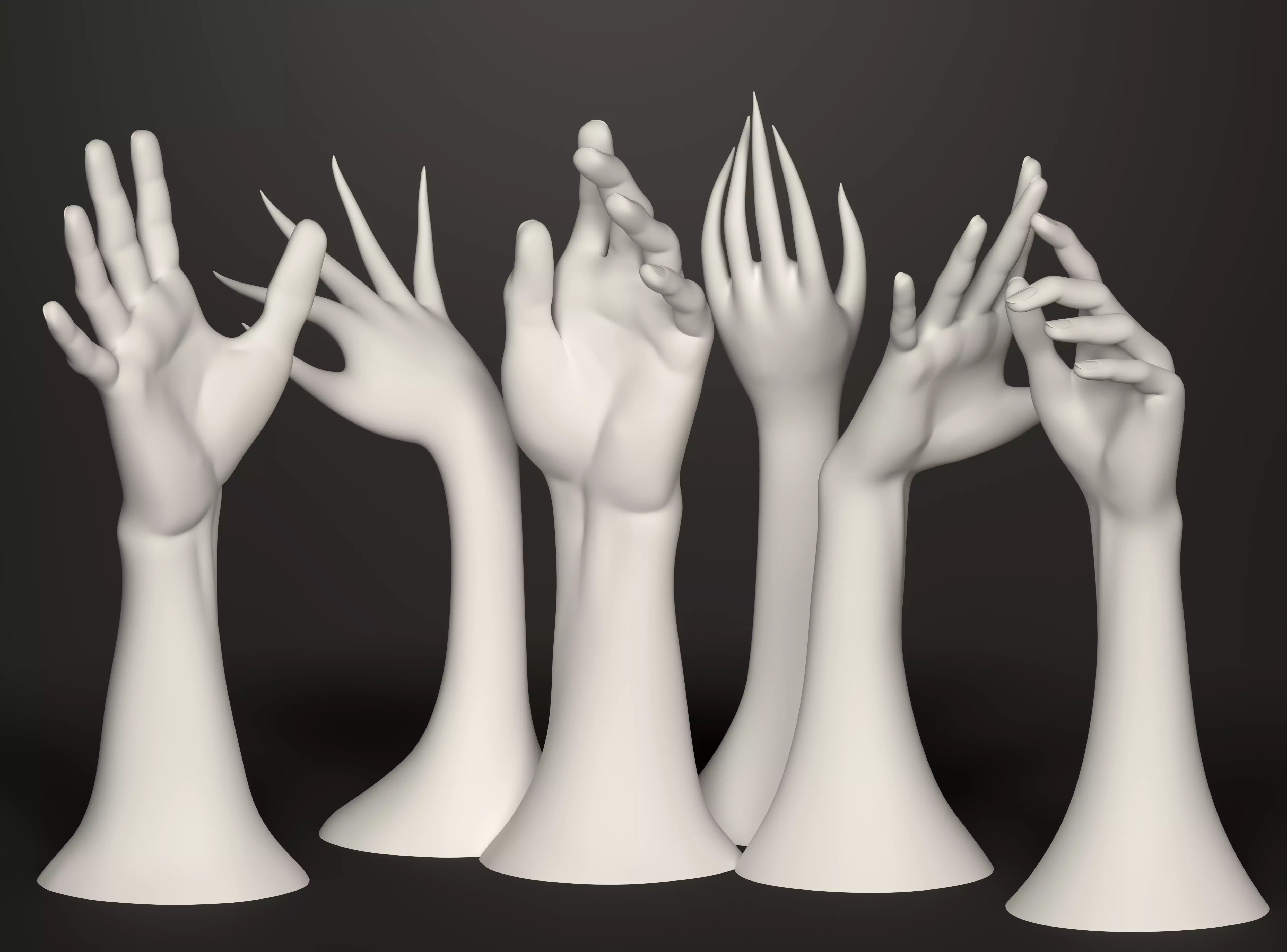 Hands collection 3D print model_0