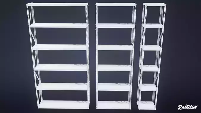 INDUSTRIAL - Shelf Warehouse 01 - LOW POLY AND NANITE Low-poly 3D model