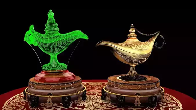 Chinese magic lamp  3D model
