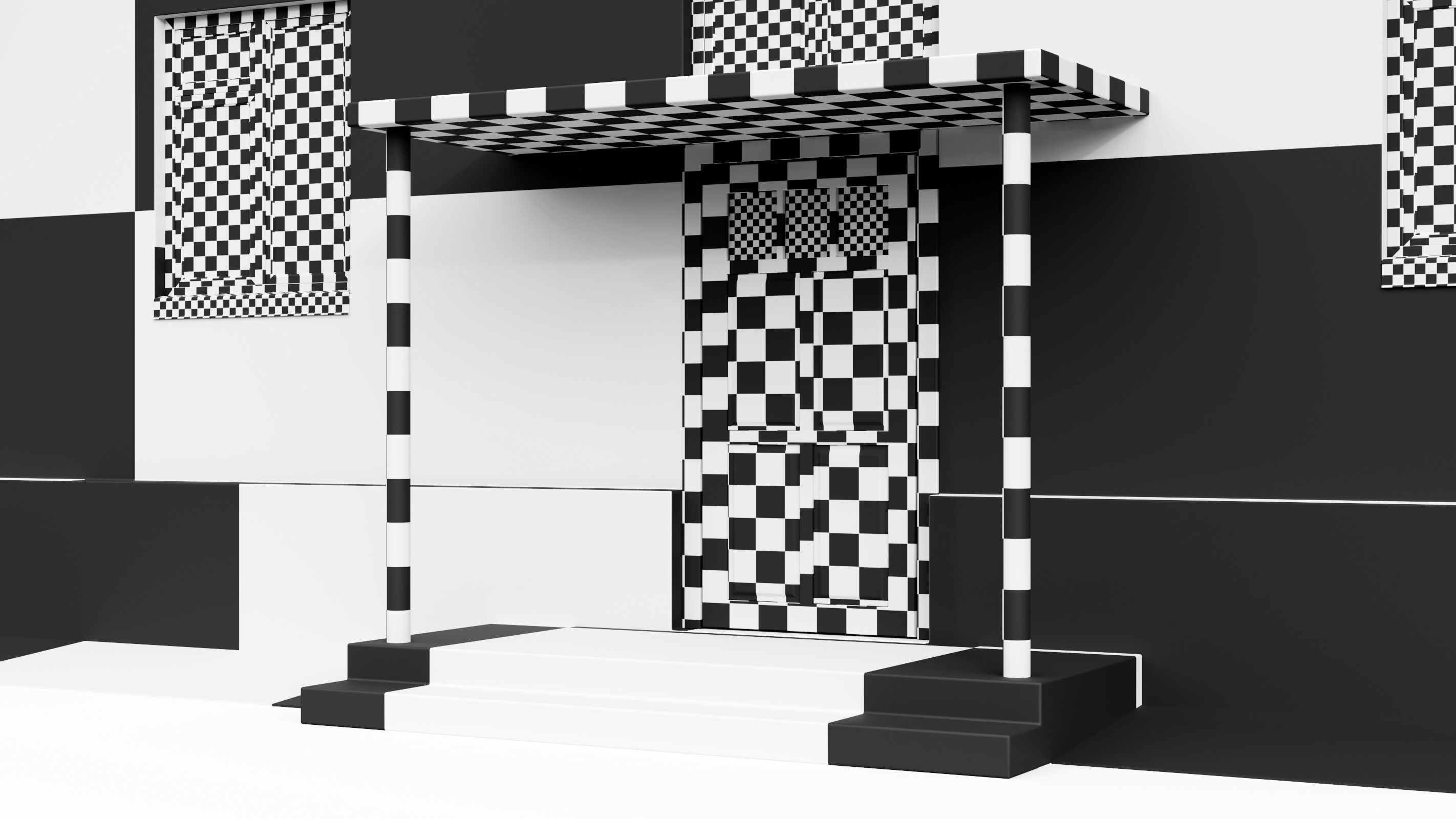 Typical brick soviet residential building of the 60s 3D model_48