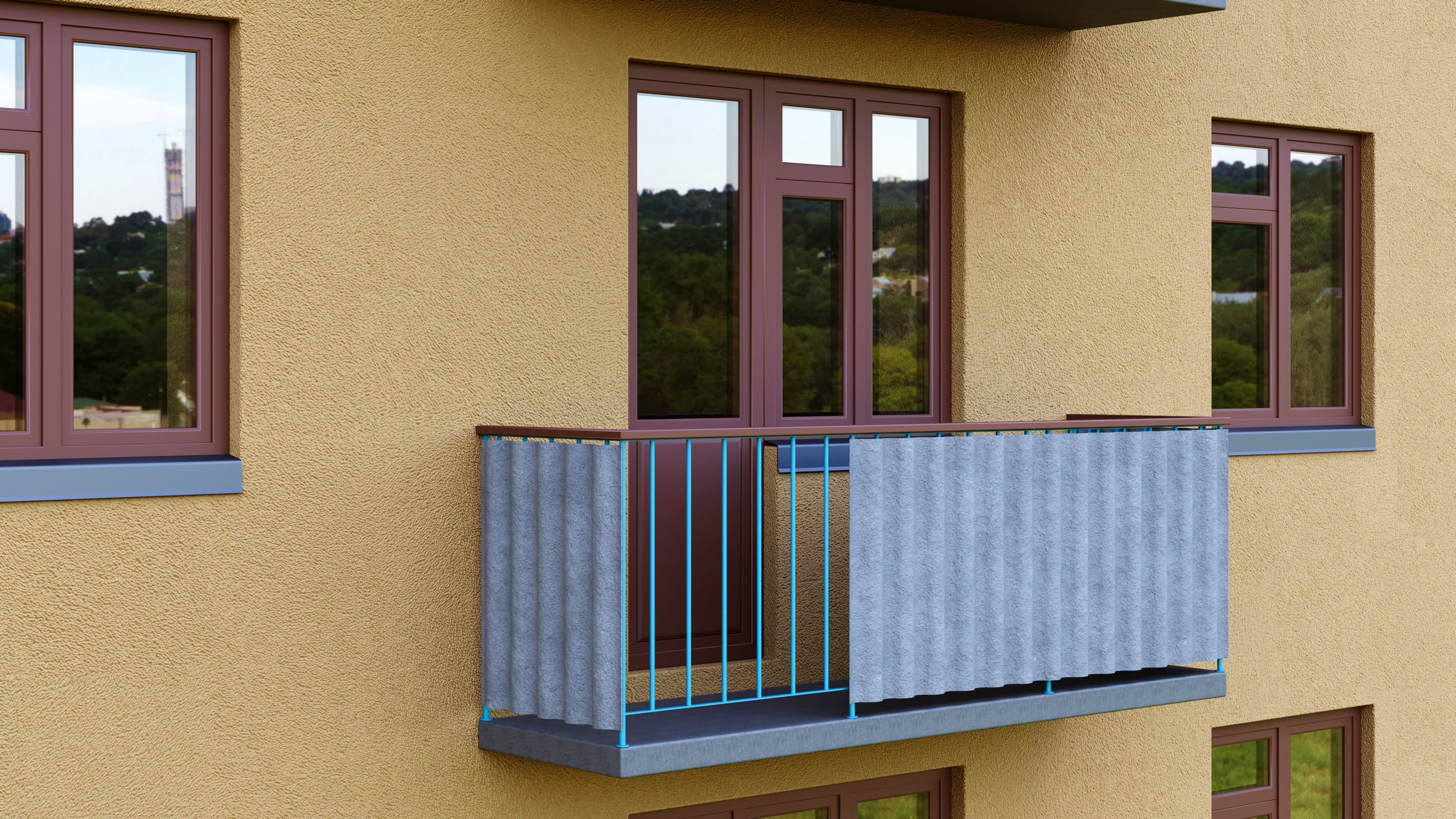 Typical brick soviet residential building of the 60s 3D model_13