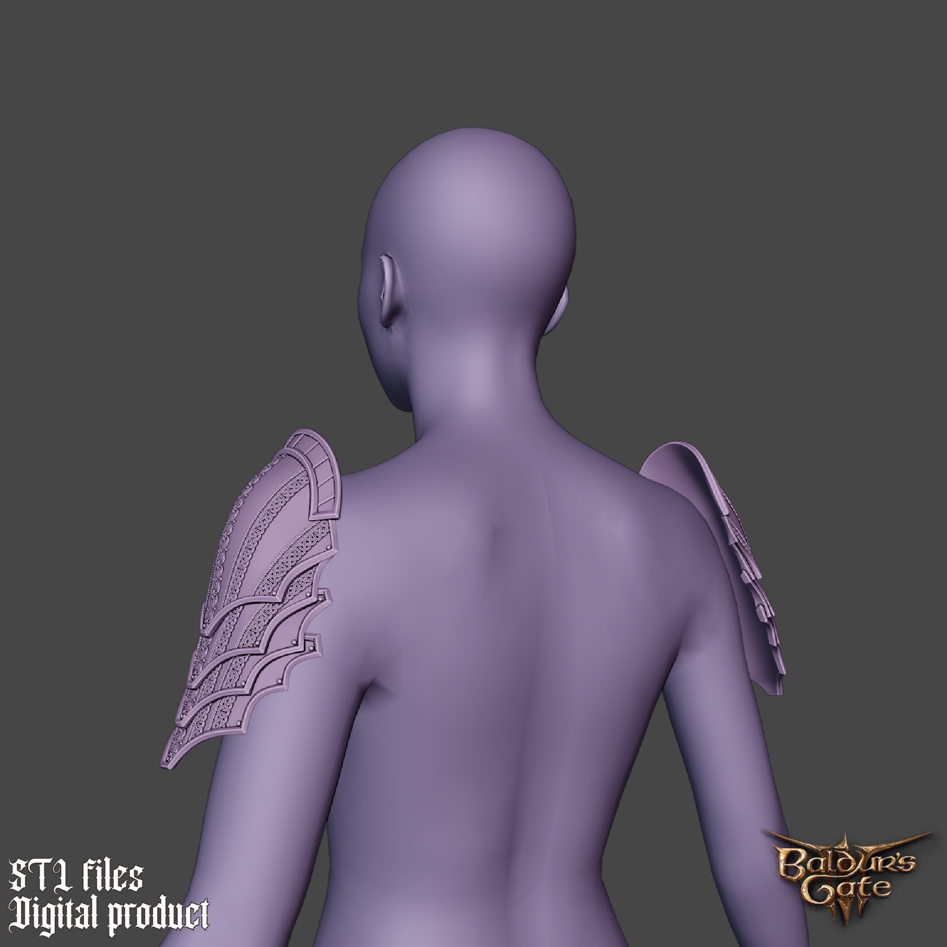 Fantasy Dreamwalker Plate Shoulder Pads Baldrus Gate 3 3D print model_9