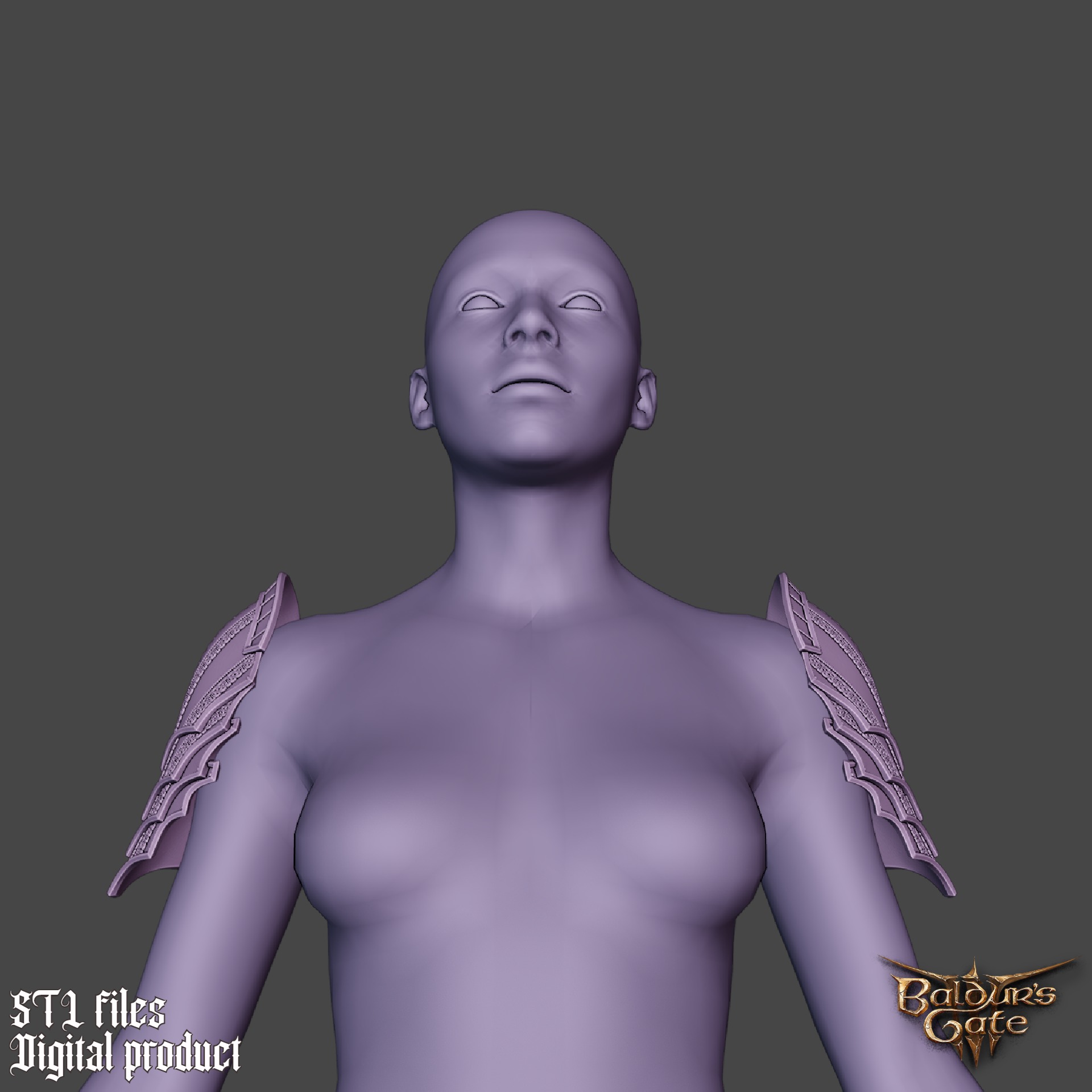 Fantasy Dreamwalker Plate Shoulder Pads Baldrus Gate 3 3D print model_8