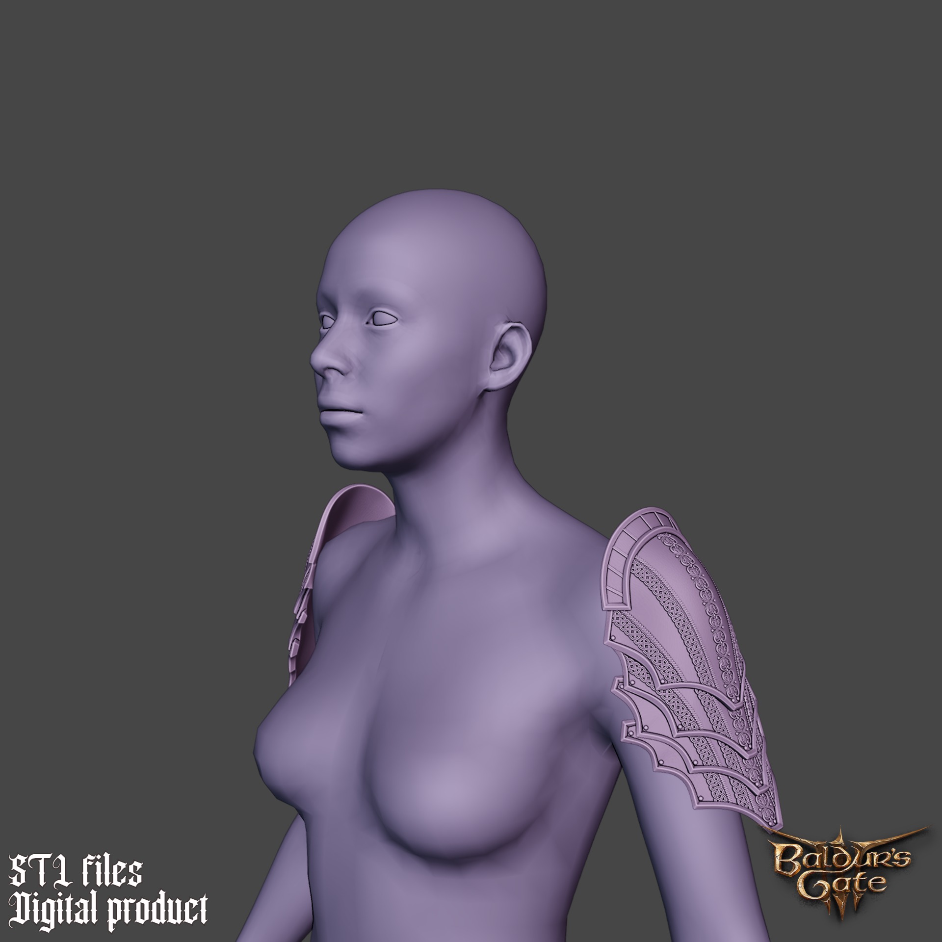 Fantasy Dreamwalker Plate Shoulder Pads Baldrus Gate 3 3D print model_7