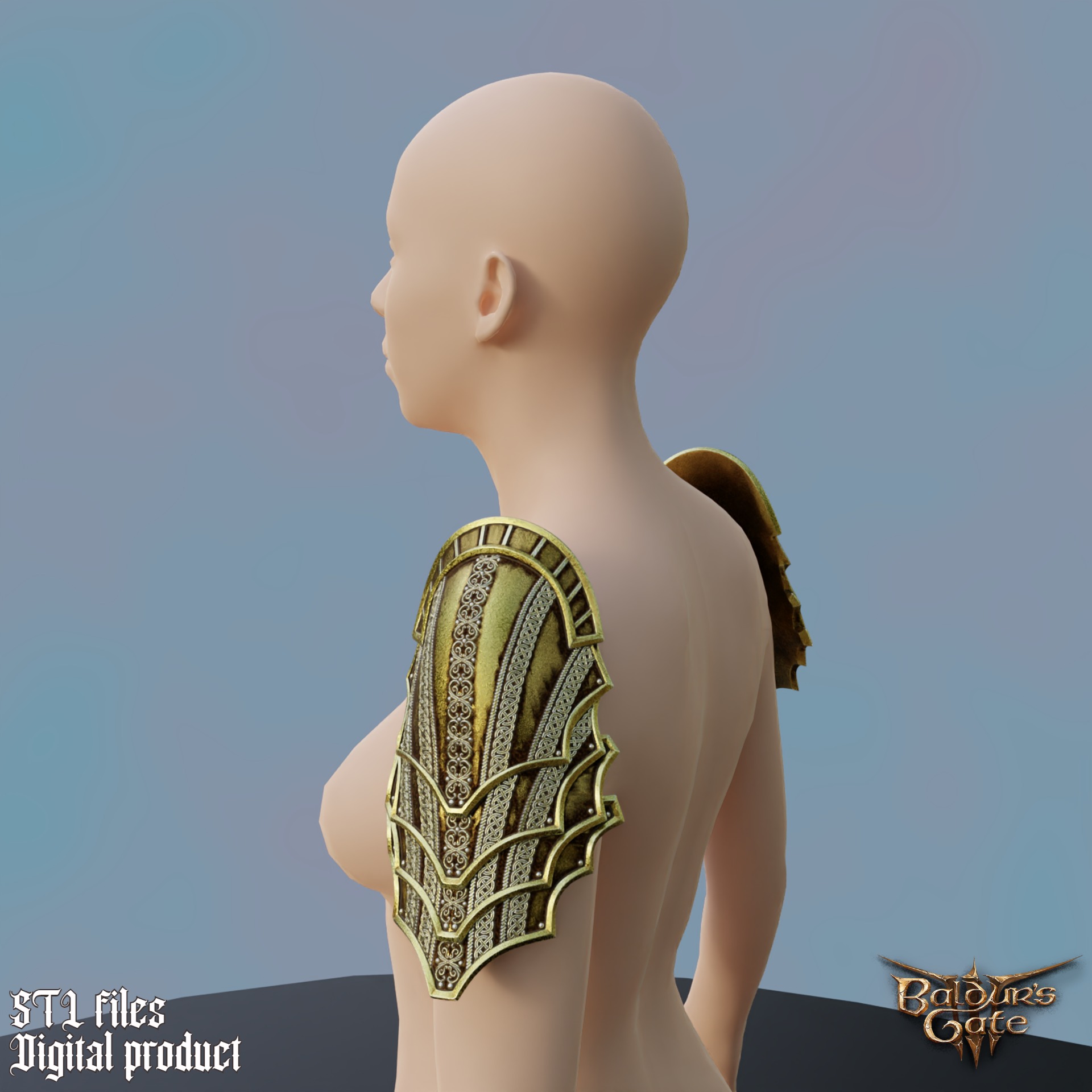 Fantasy Dreamwalker Plate Shoulder Pads Baldrus Gate 3 3D print model_2