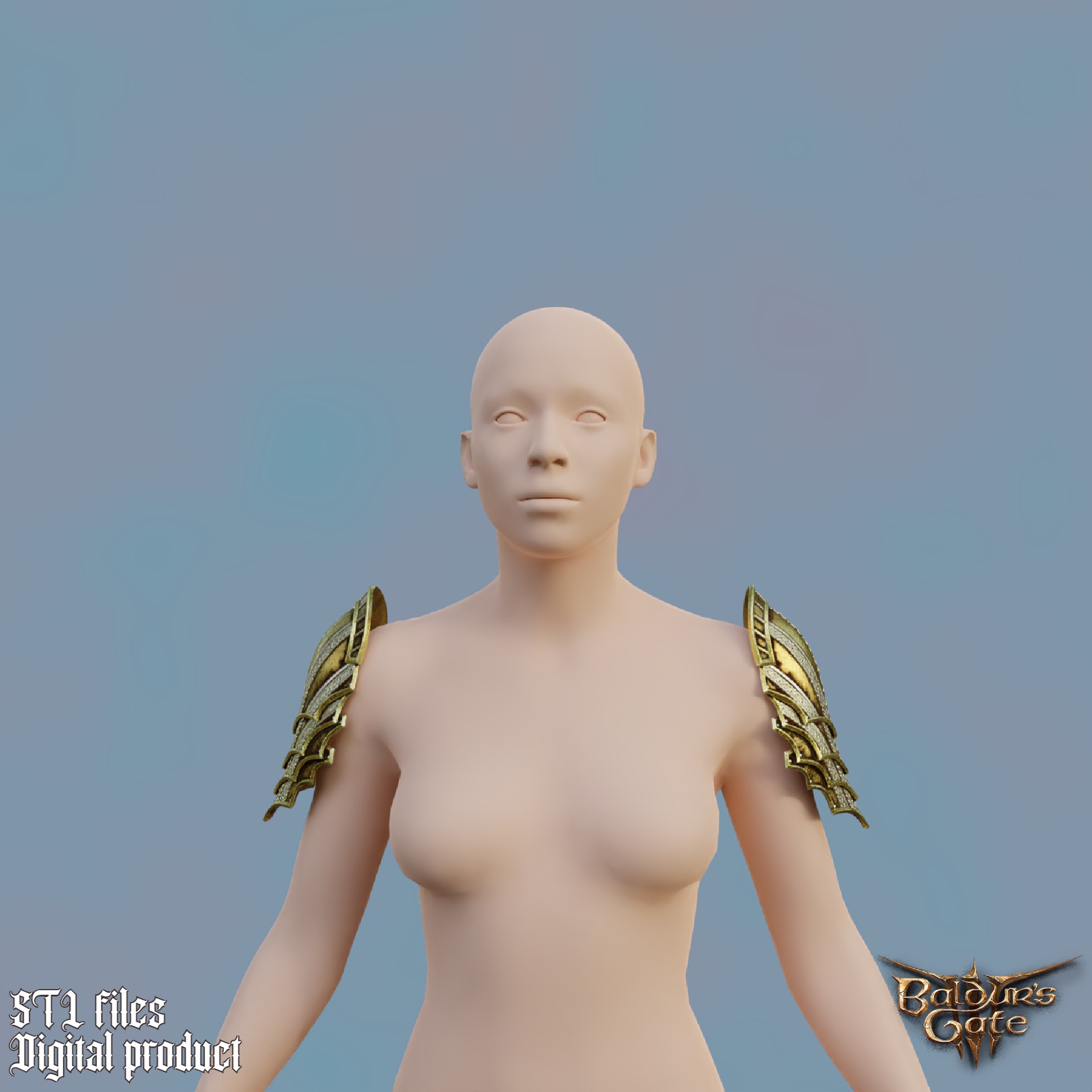 Fantasy Dreamwalker Plate Shoulder Pads Baldrus Gate 3 3D print model_3