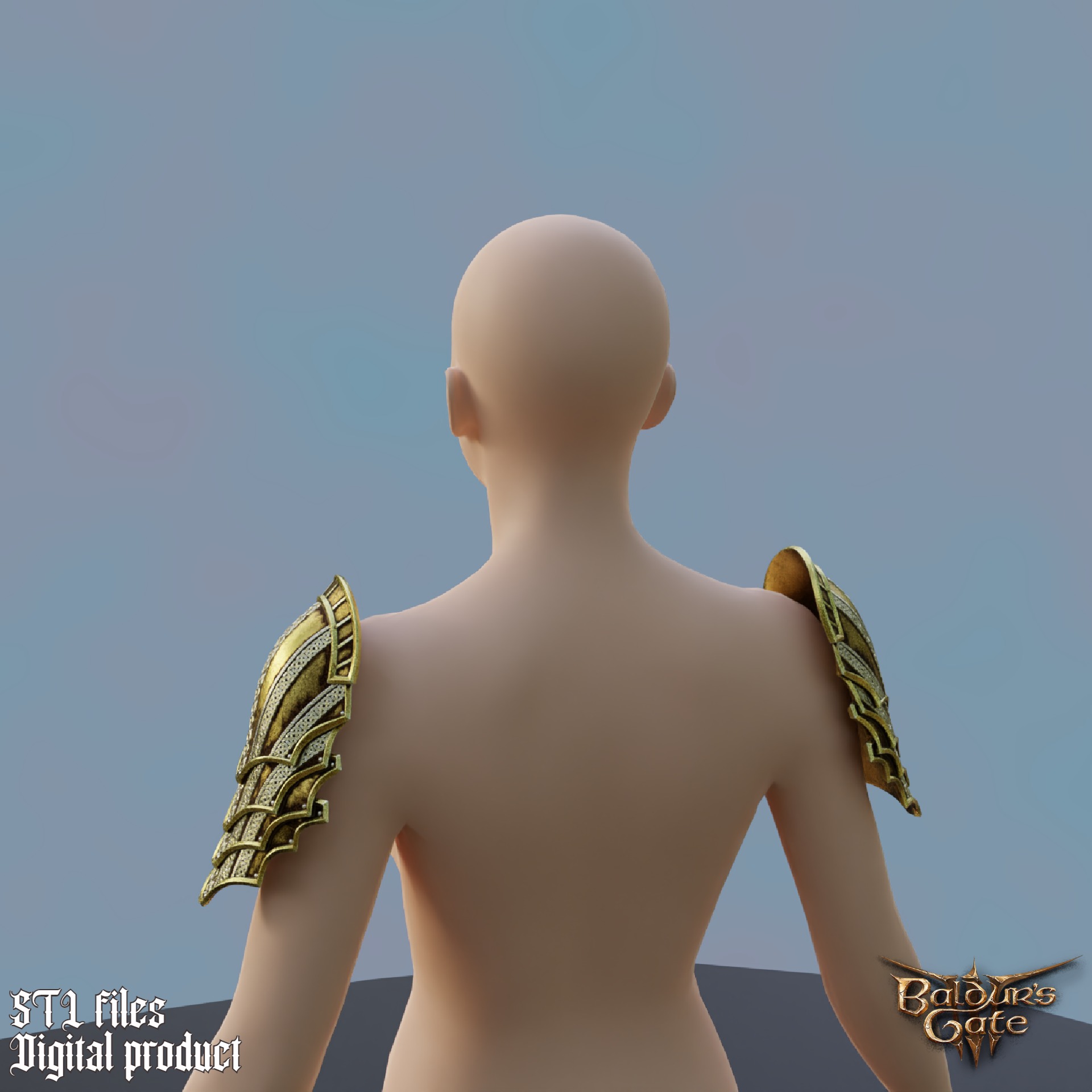 Fantasy Dreamwalker Plate Shoulder Pads Baldrus Gate 3 3D print model_4