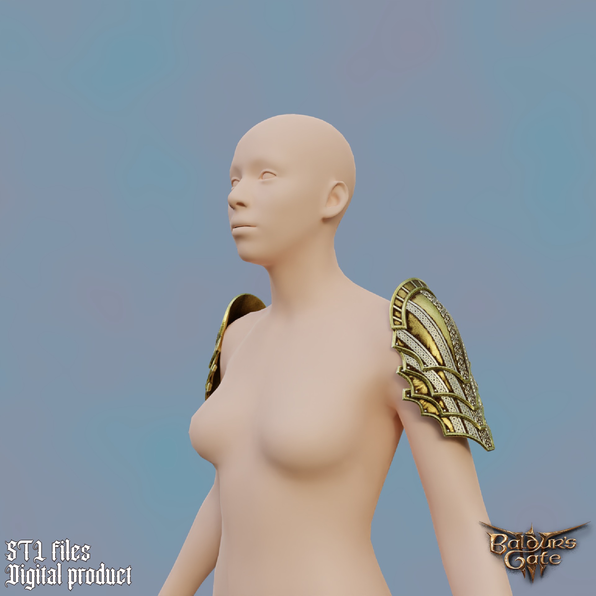 Fantasy Dreamwalker Plate Shoulder Pads Baldrus Gate 3 3D print model_1