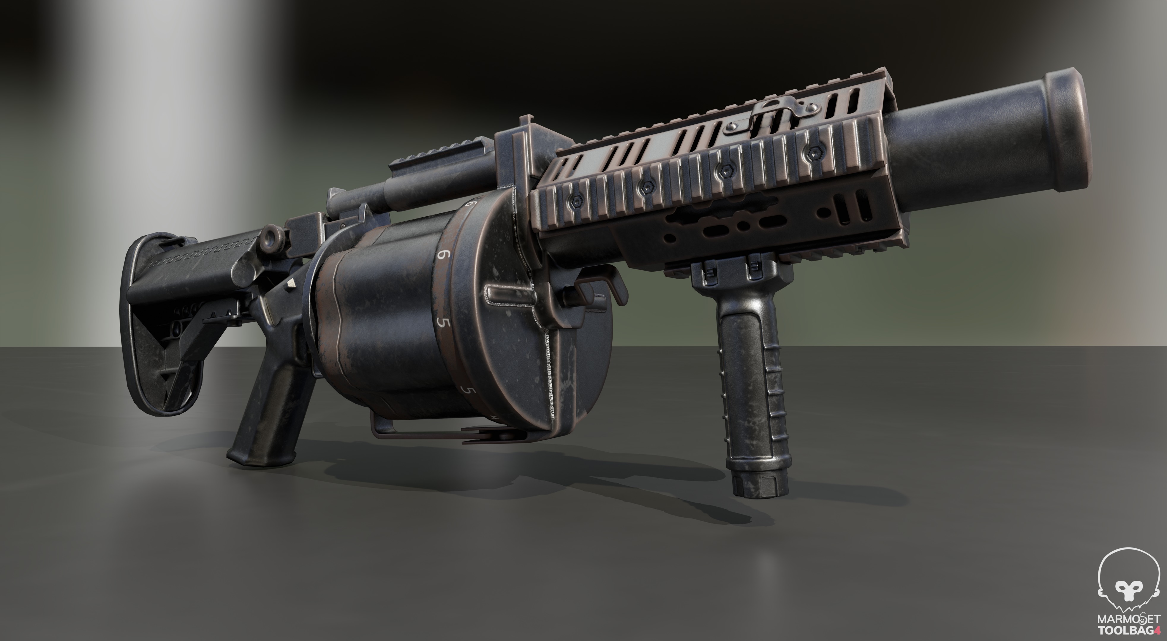 Milkor MGL Grenade Launcher Low-poly 3D model_9