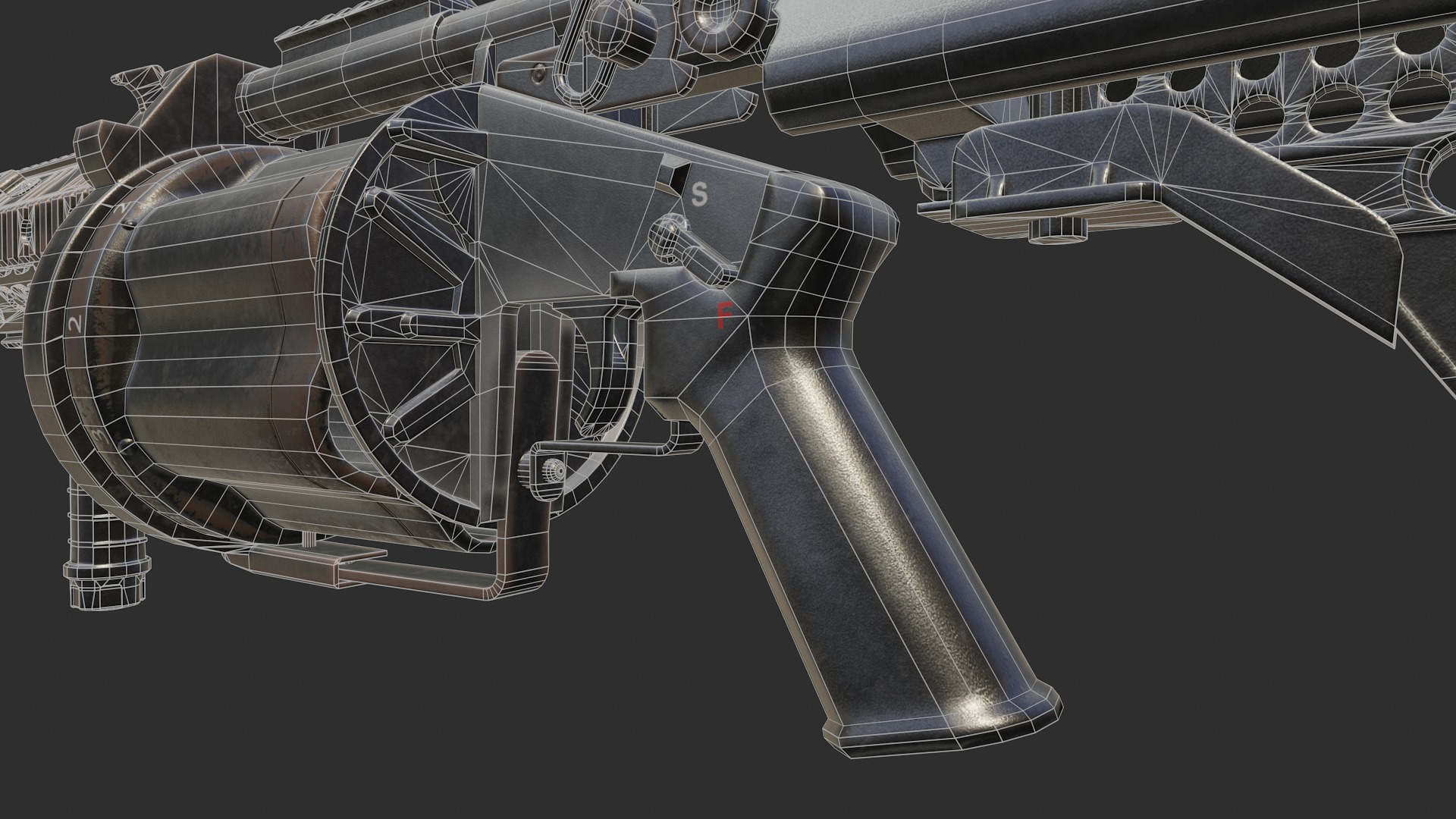 Milkor MGL Grenade Launcher Low-poly 3D model_40