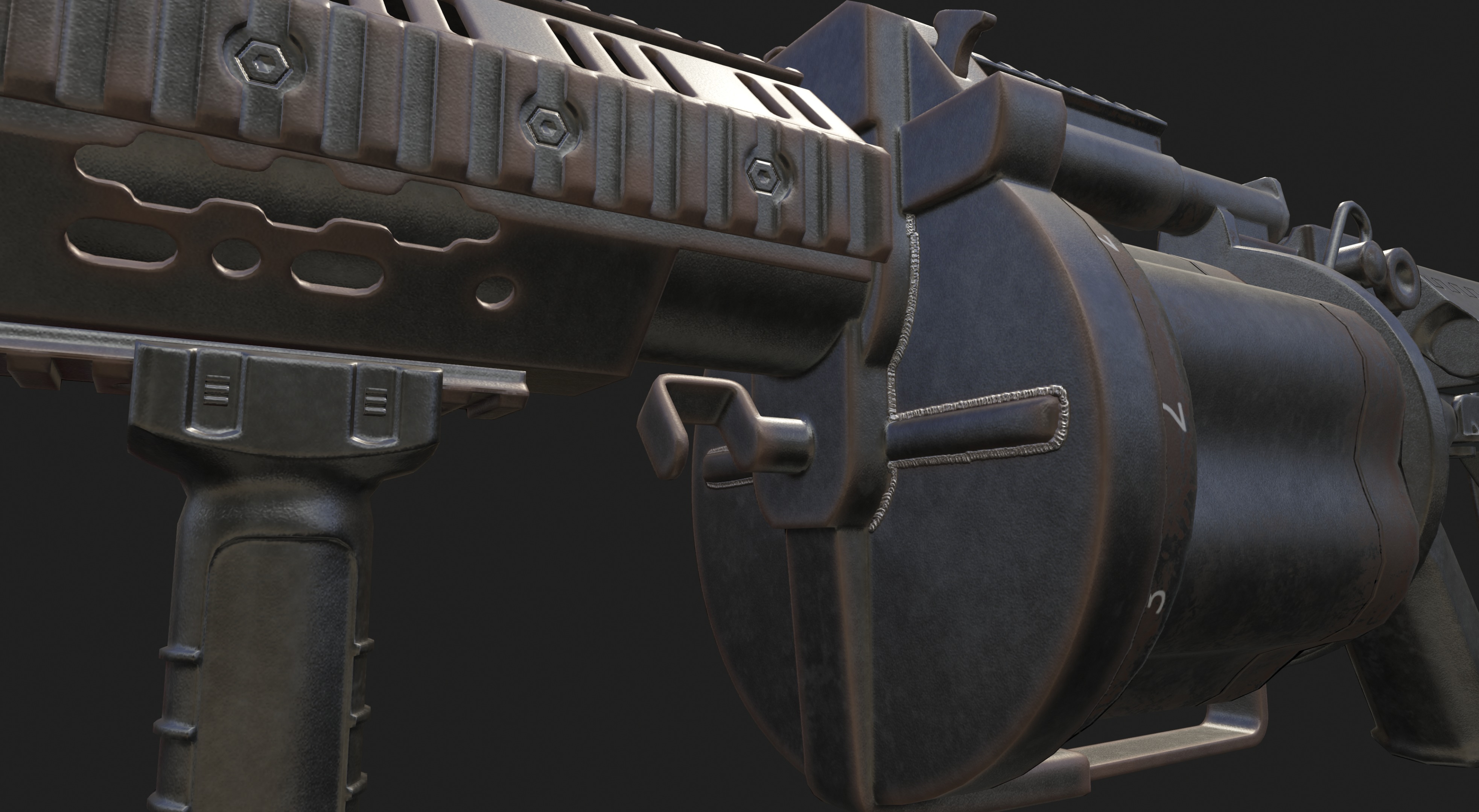 Milkor MGL Grenade Launcher Low-poly 3D model_33