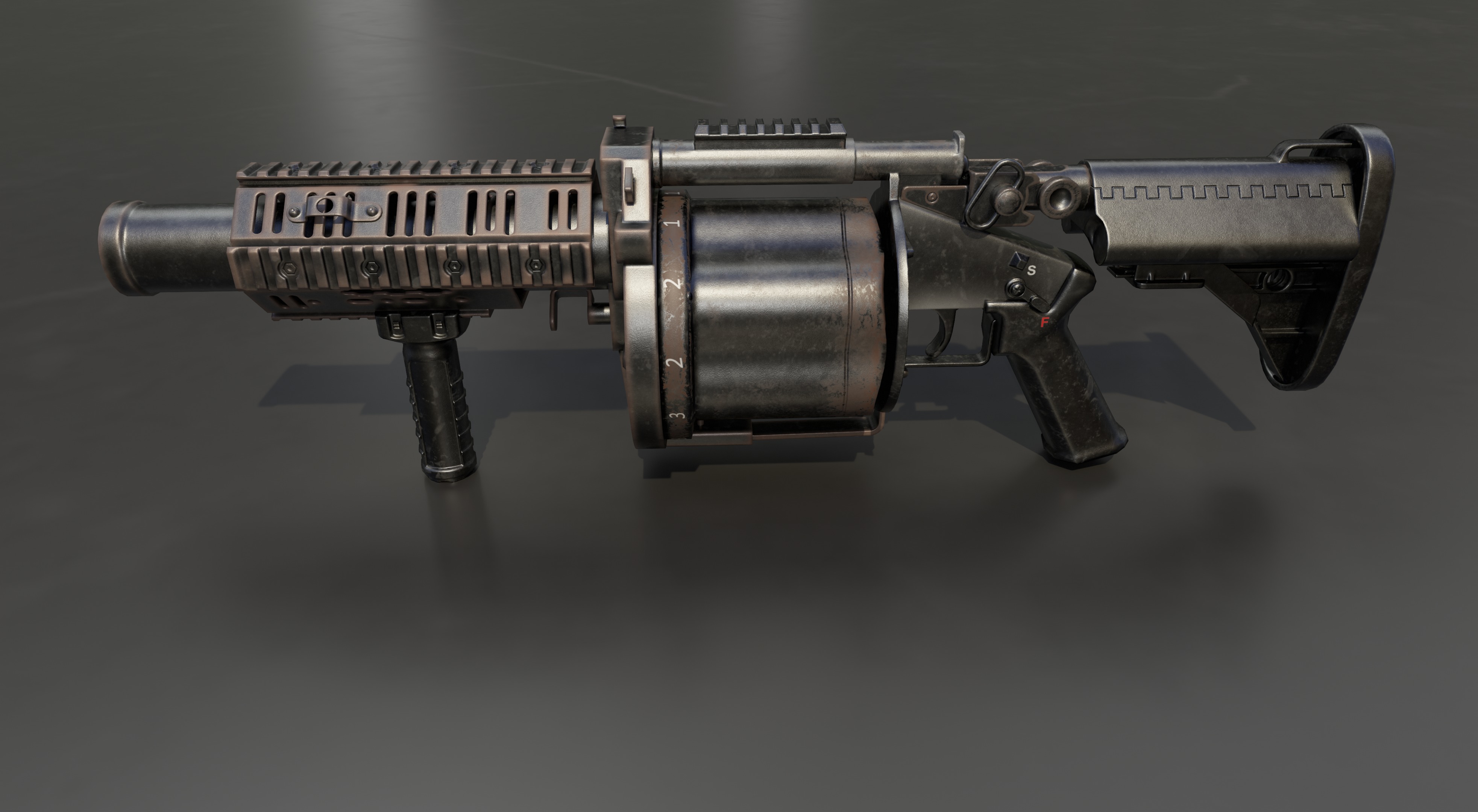 Milkor MGL Grenade Launcher Low-poly 3D model_26