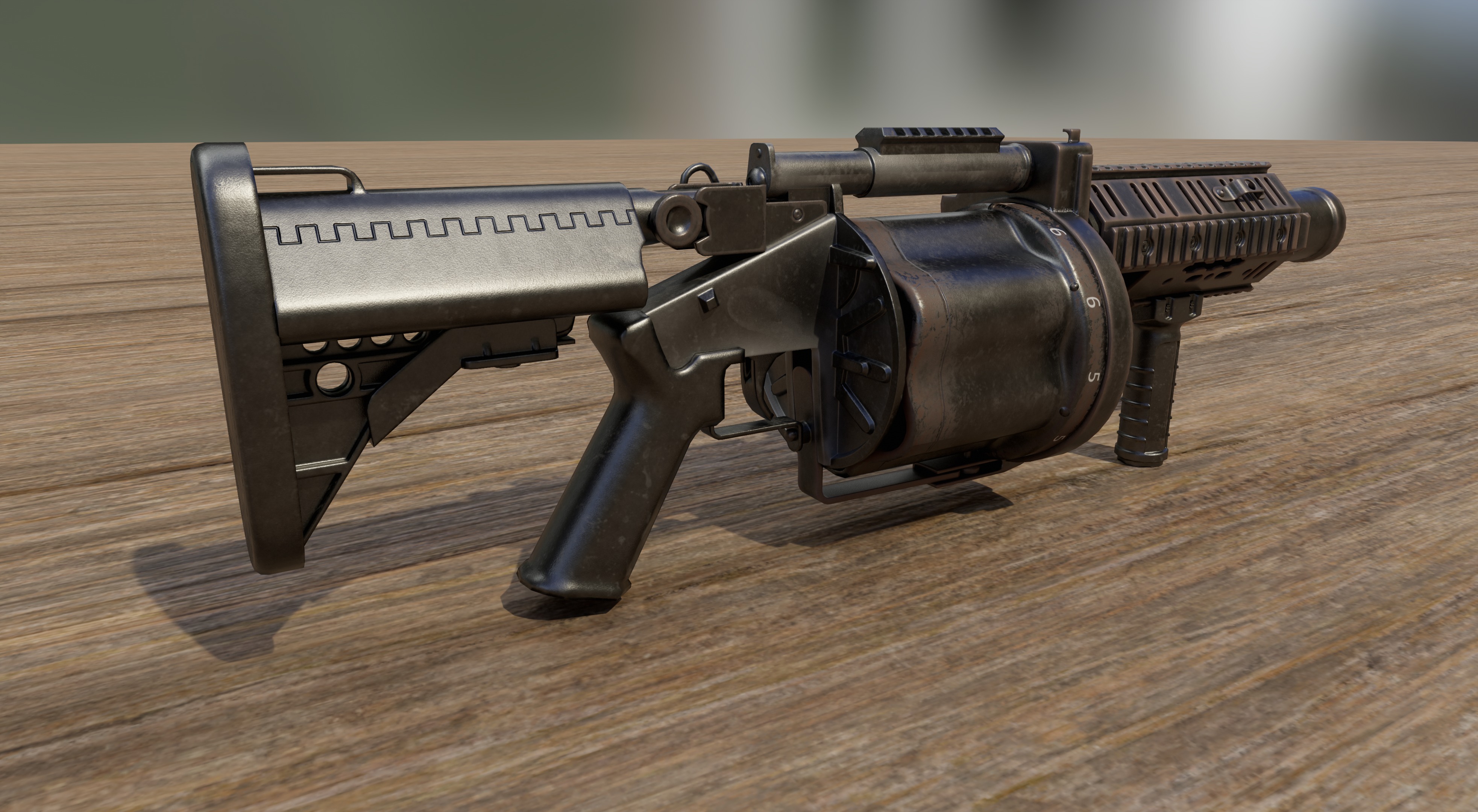 Milkor MGL Grenade Launcher Low-poly 3D model_13