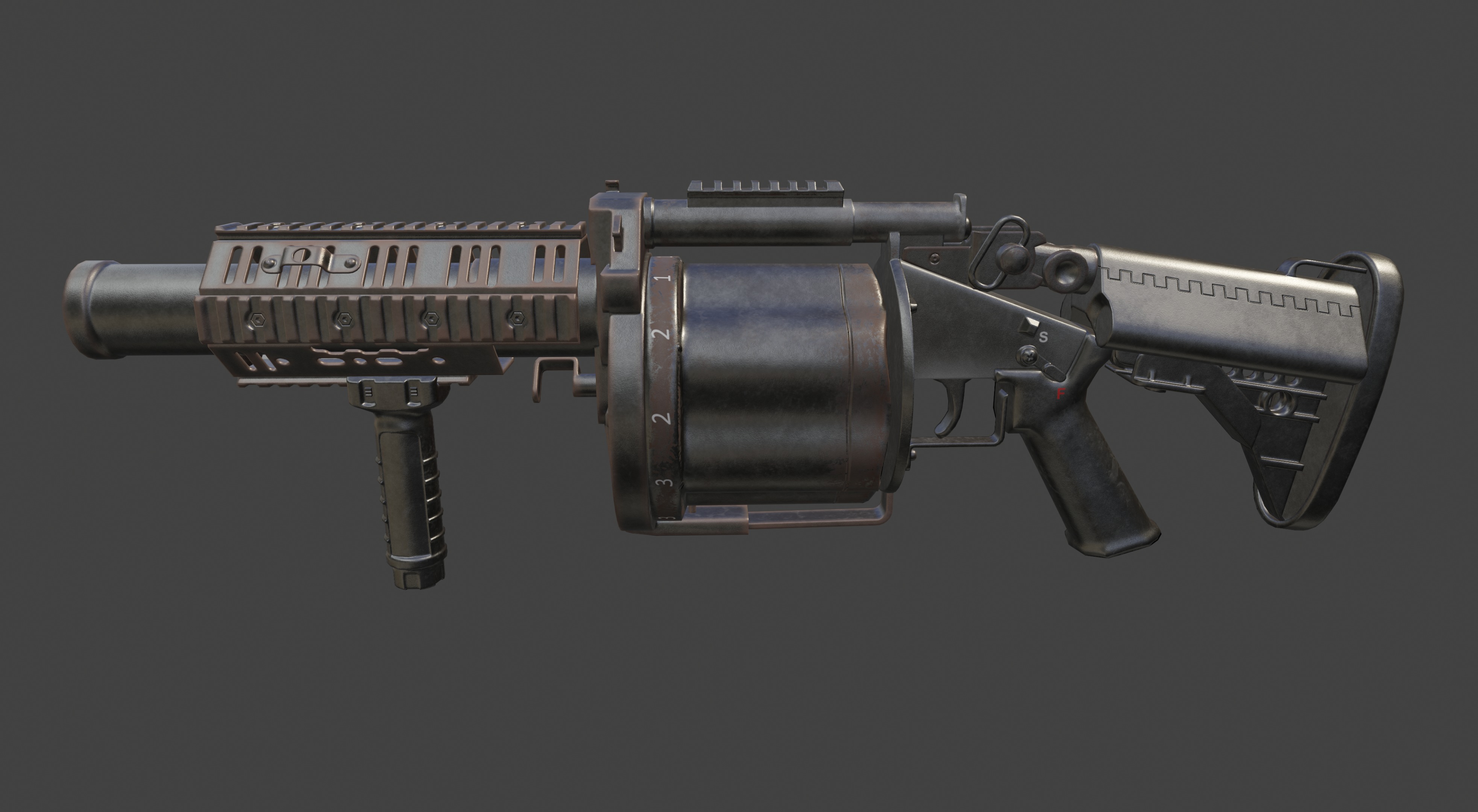 Milkor MGL Grenade Launcher Low-poly 3D model_22