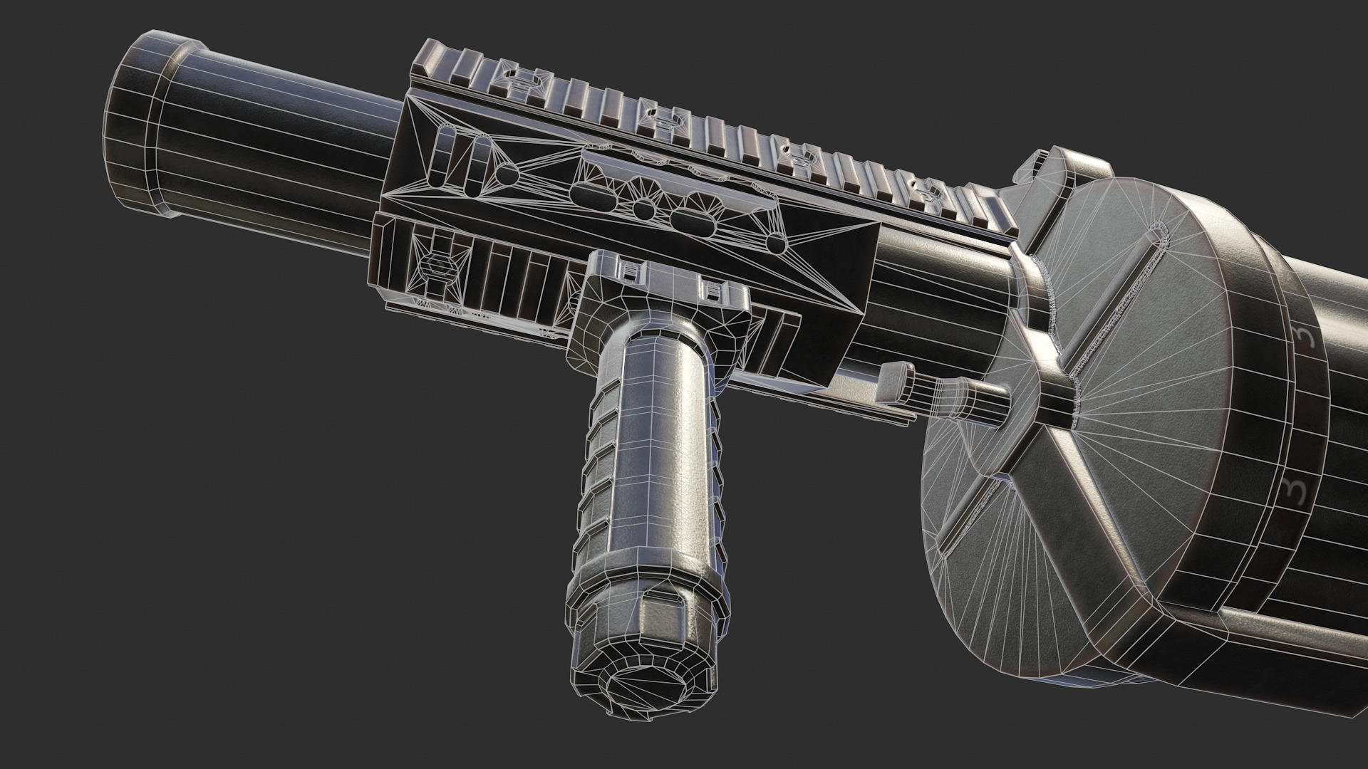 Milkor MGL Grenade Launcher Low-poly 3D model_39