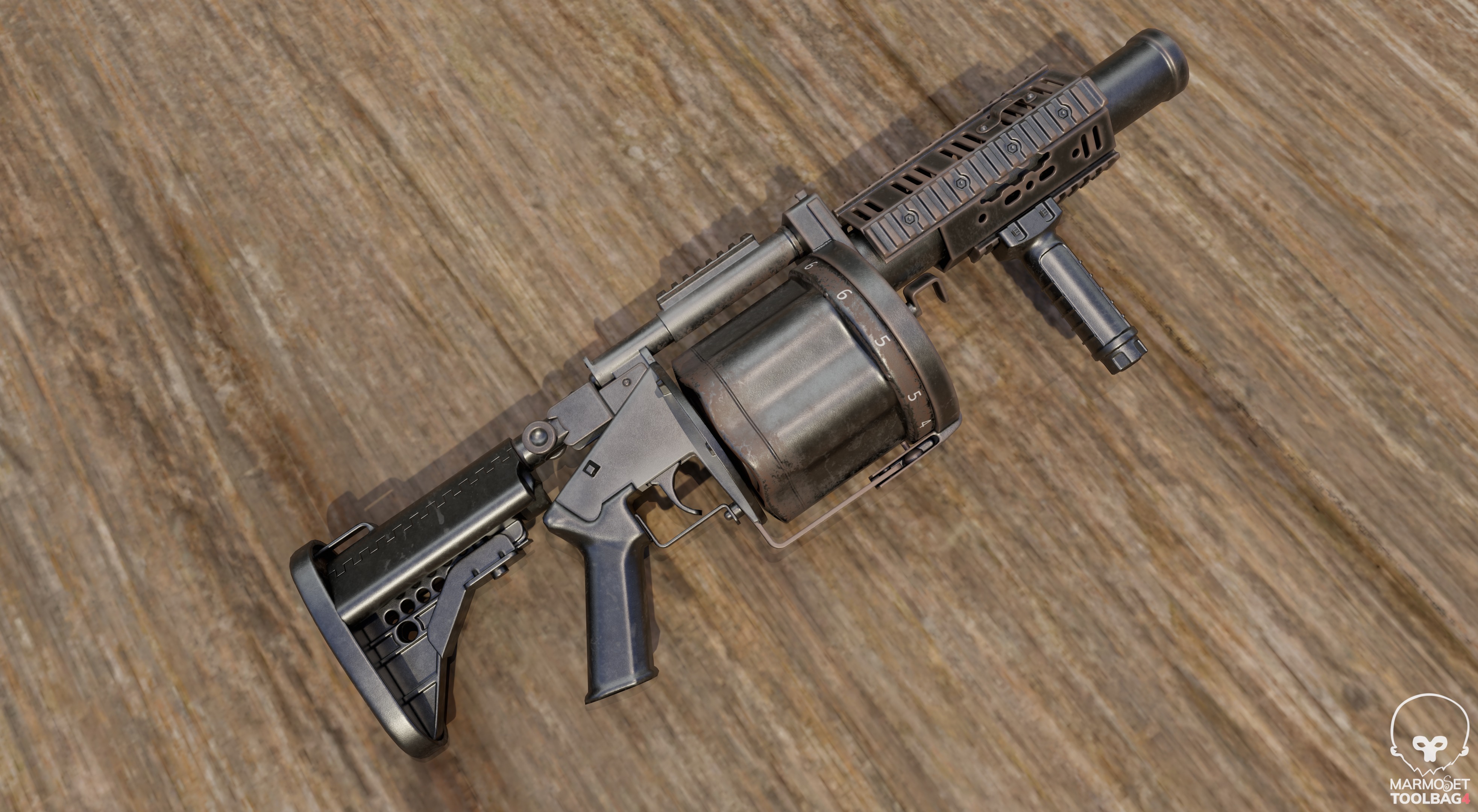 Milkor MGL Grenade Launcher Low-poly 3D model_10