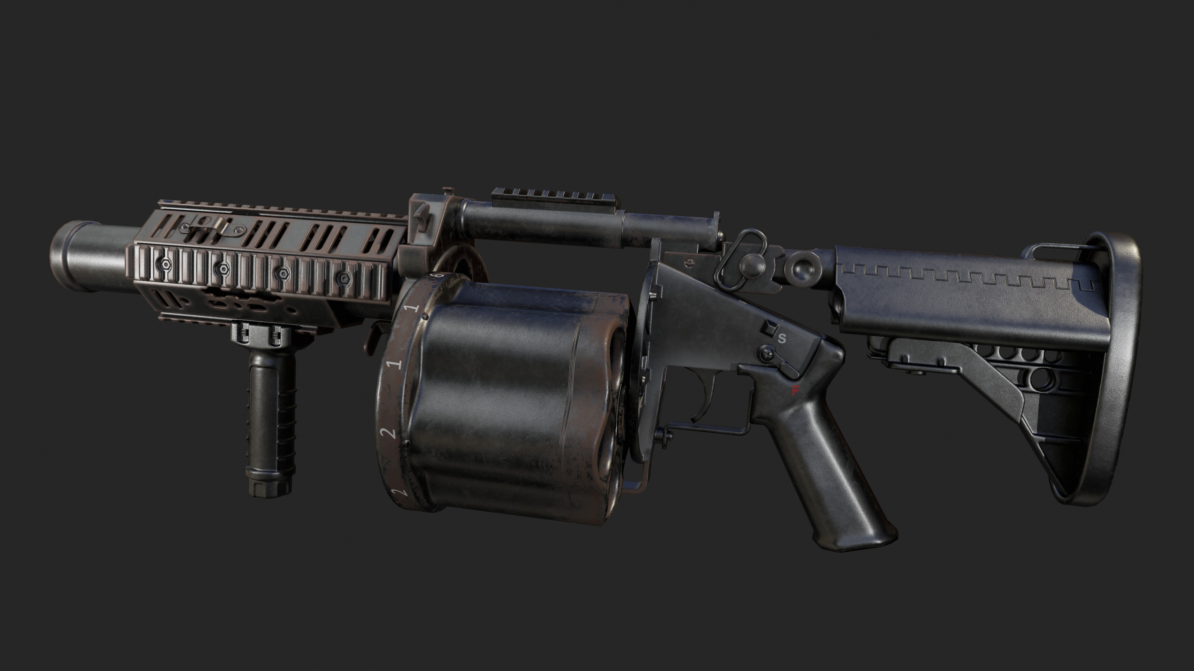 Milkor MGL Grenade Launcher Low-poly 3D model_23