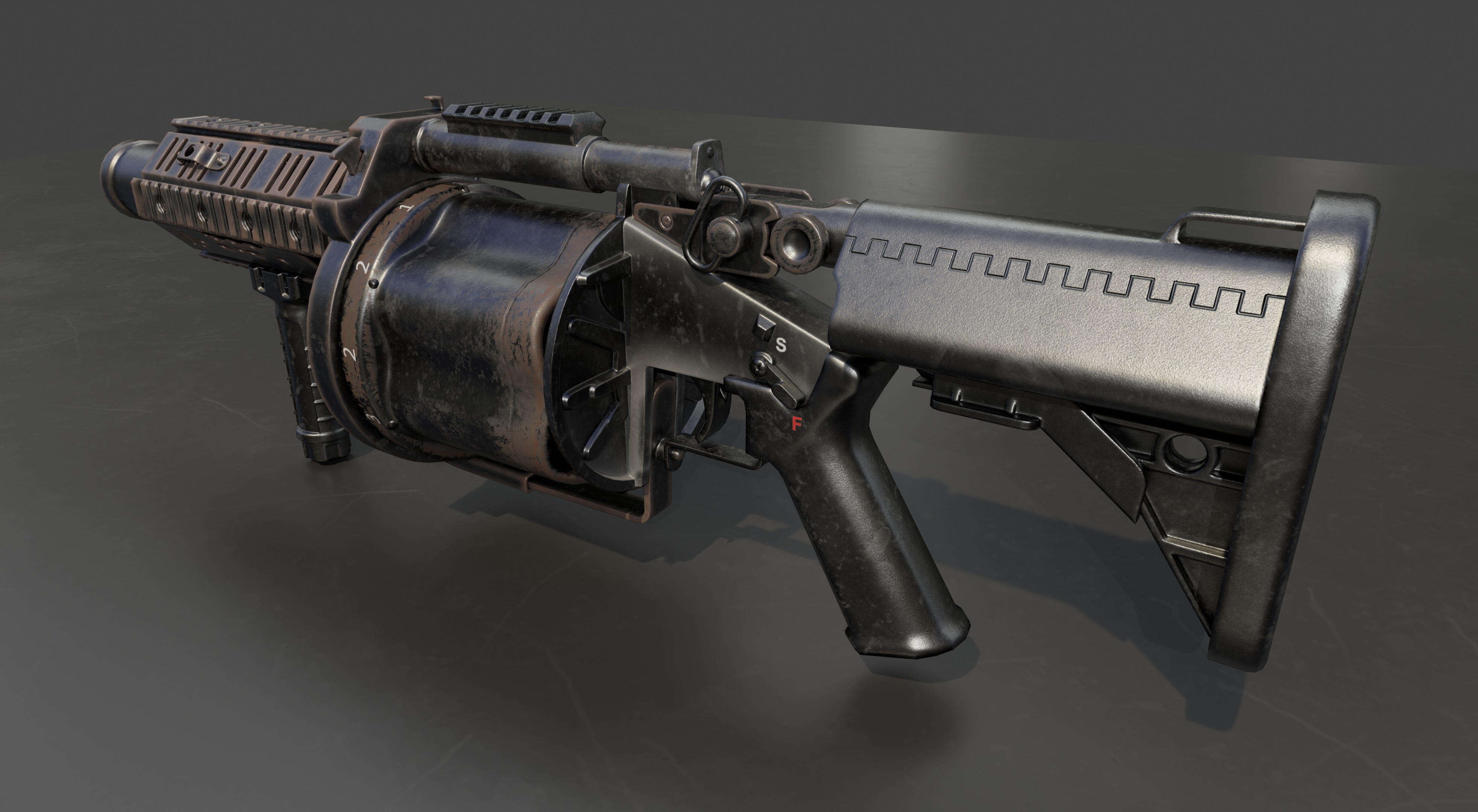 Milkor MGL Grenade Launcher Low-poly 3D model_17