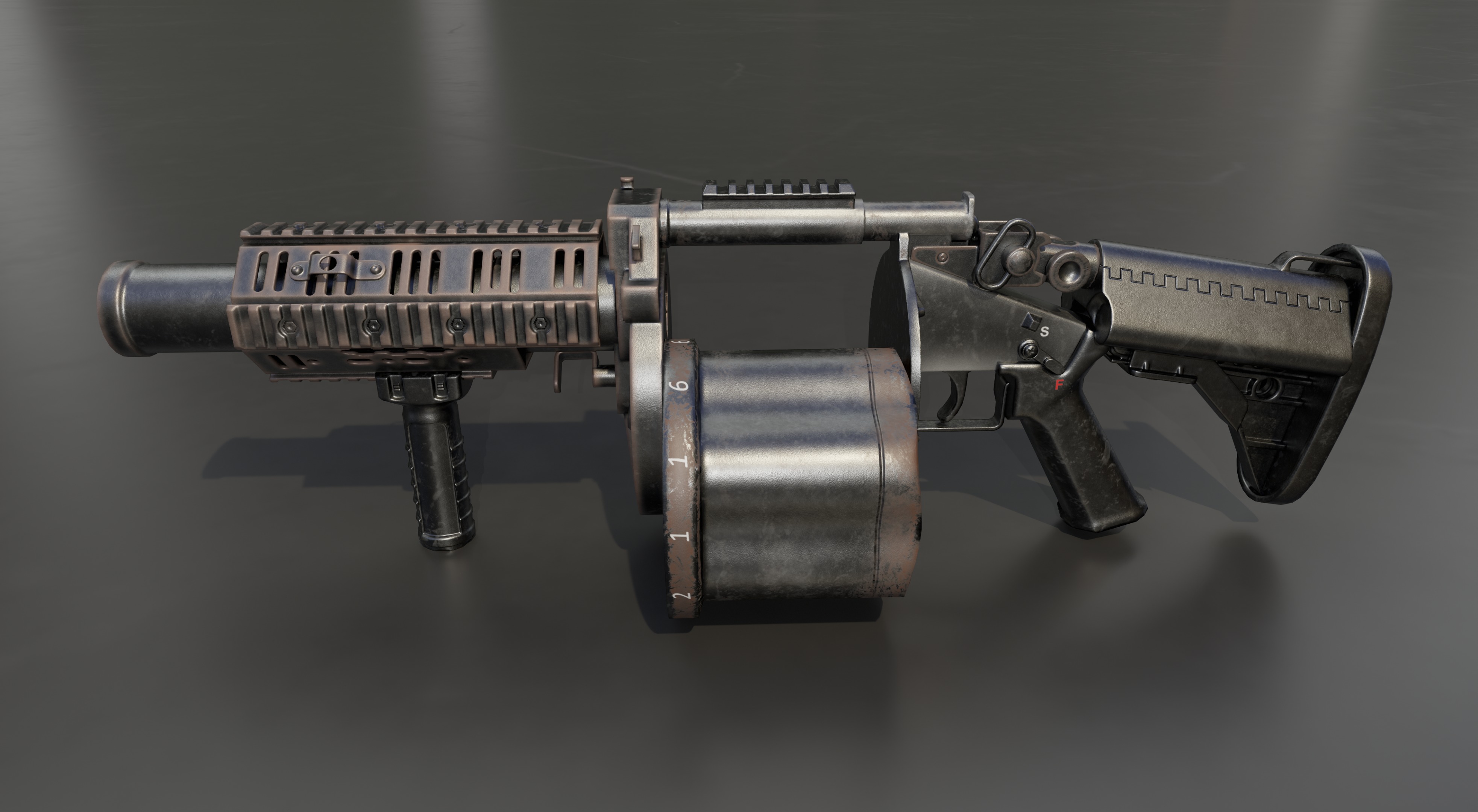 Milkor MGL Grenade Launcher Low-poly 3D model_19