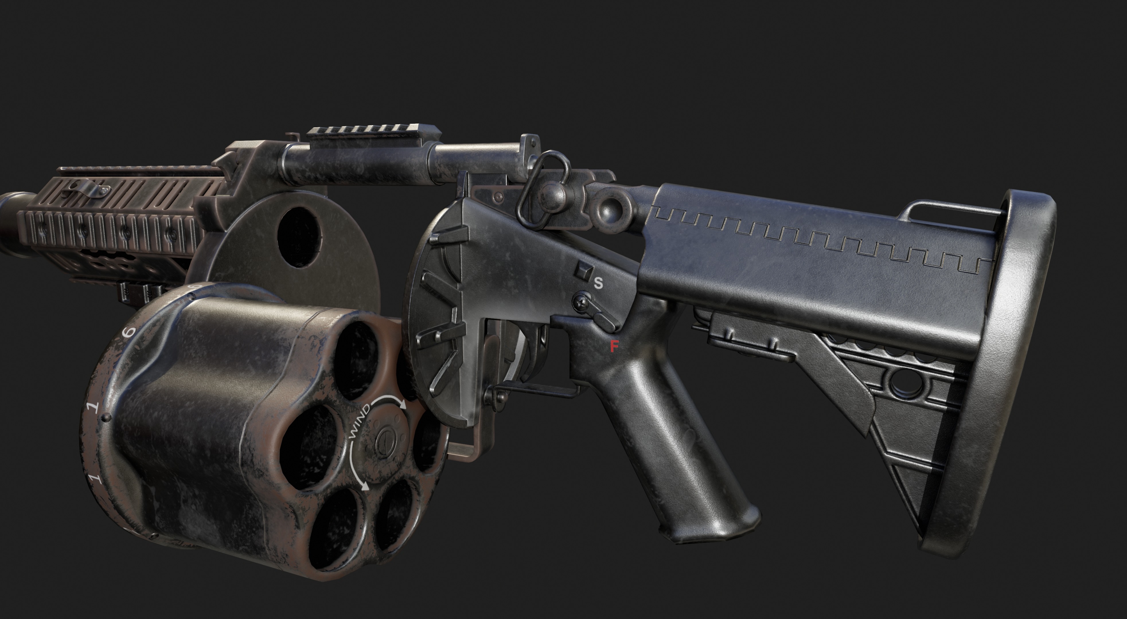 Milkor MGL Grenade Launcher Low-poly 3D model_5