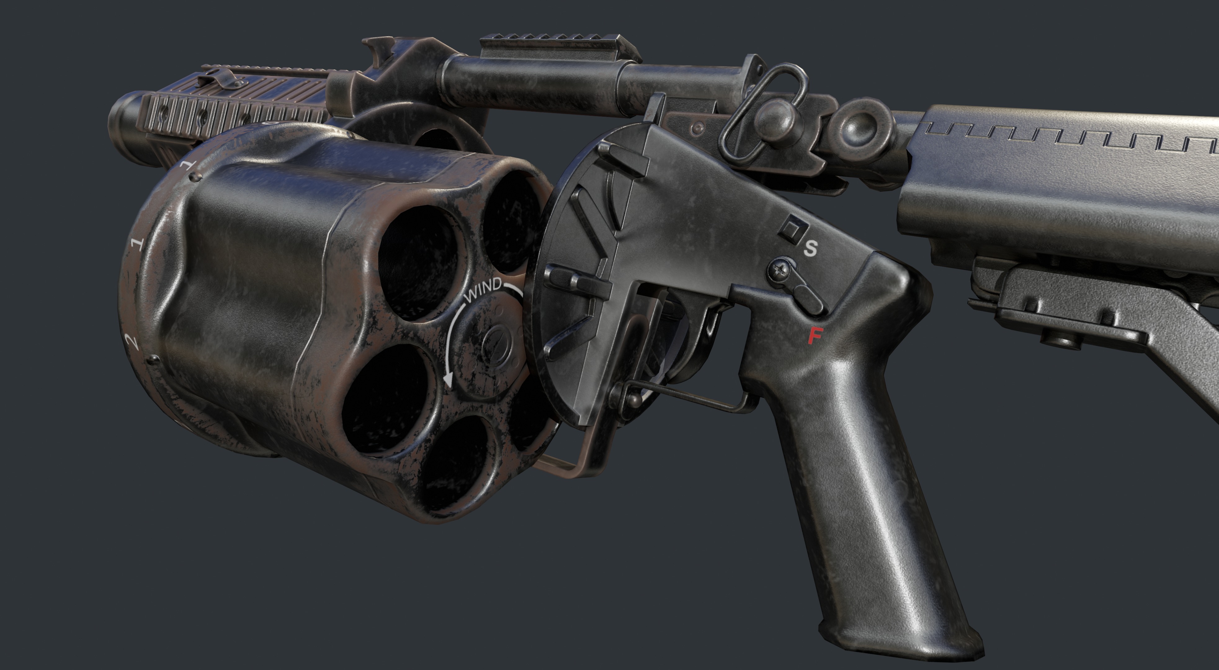 Milkor MGL Grenade Launcher Low-poly 3D model_29