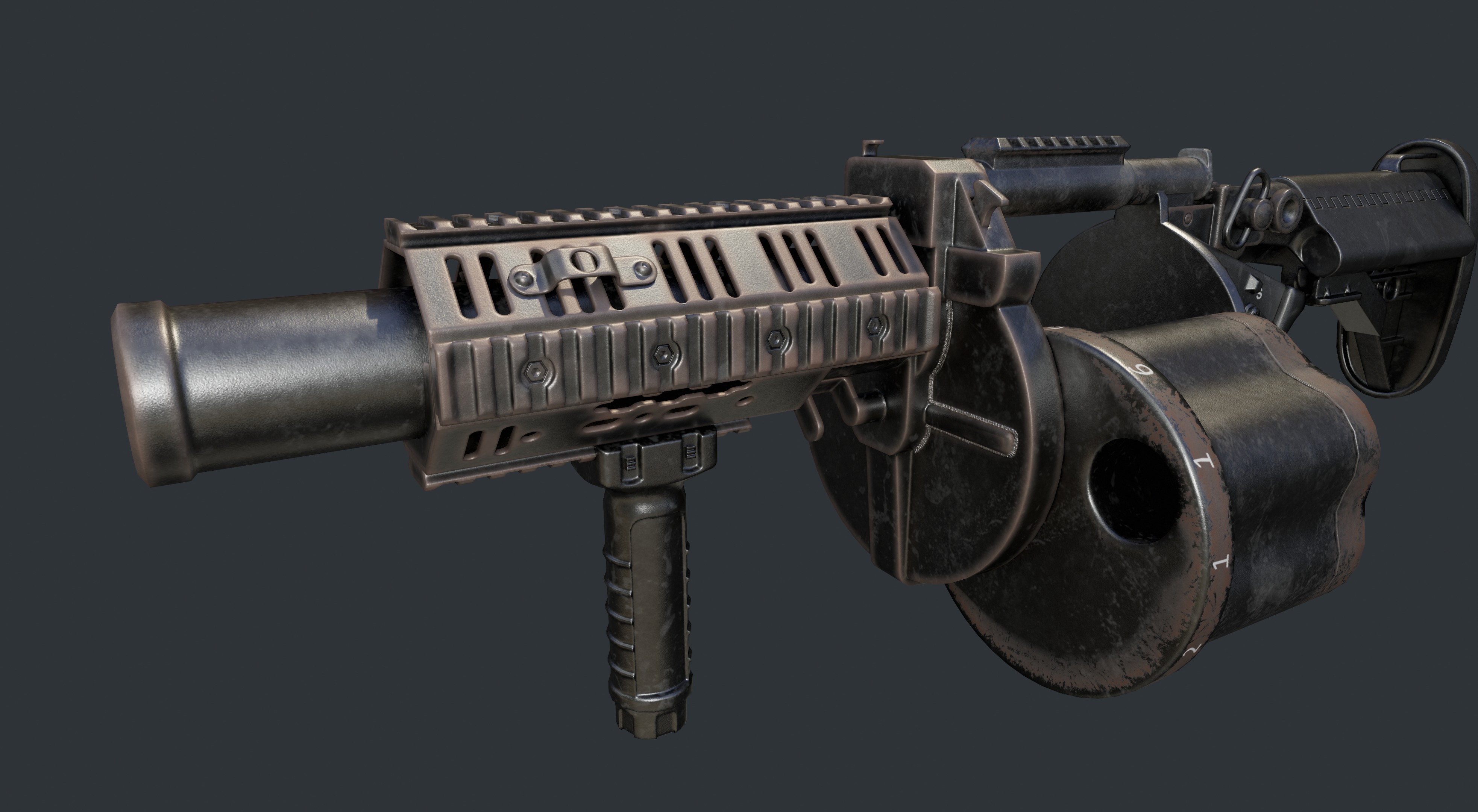 Milkor MGL Grenade Launcher Low-poly 3D model_30