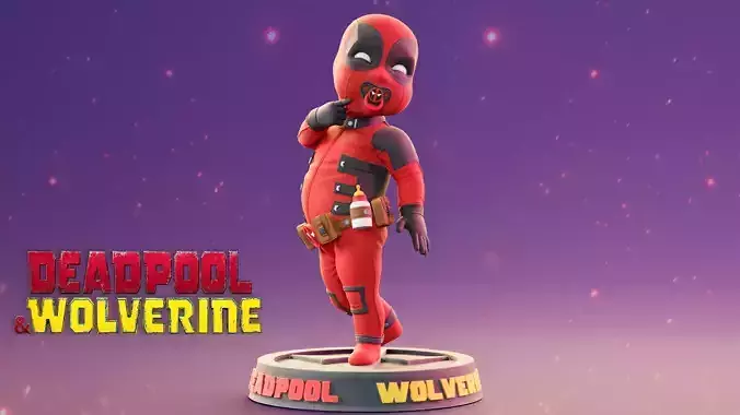 Baby deadpool pose 2 from deadpool and wolverine 3D print model