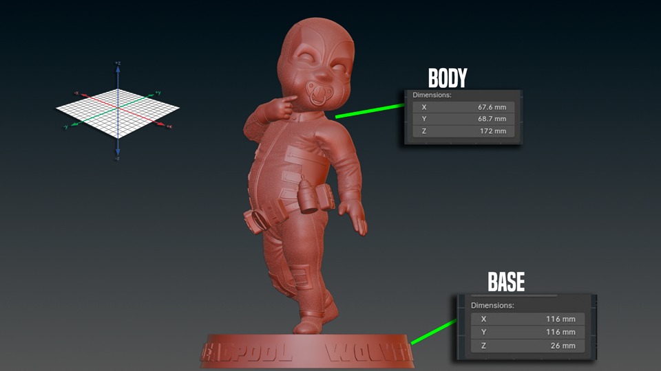 Baby deadpool pose 2 from deadpool and wolverine 3D print model_5