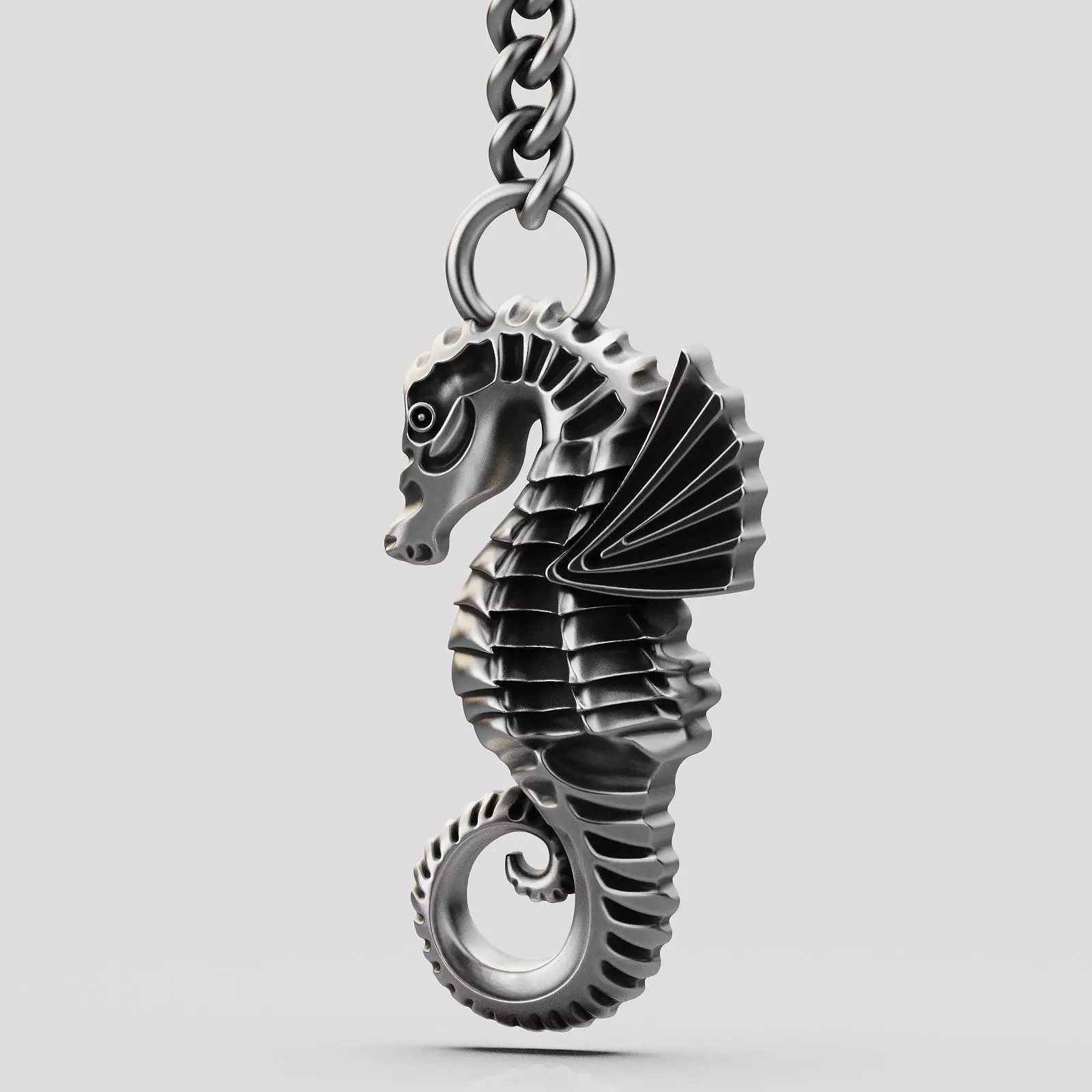 seahorse key holder silver gold jewelry printable 3d model 3D print model