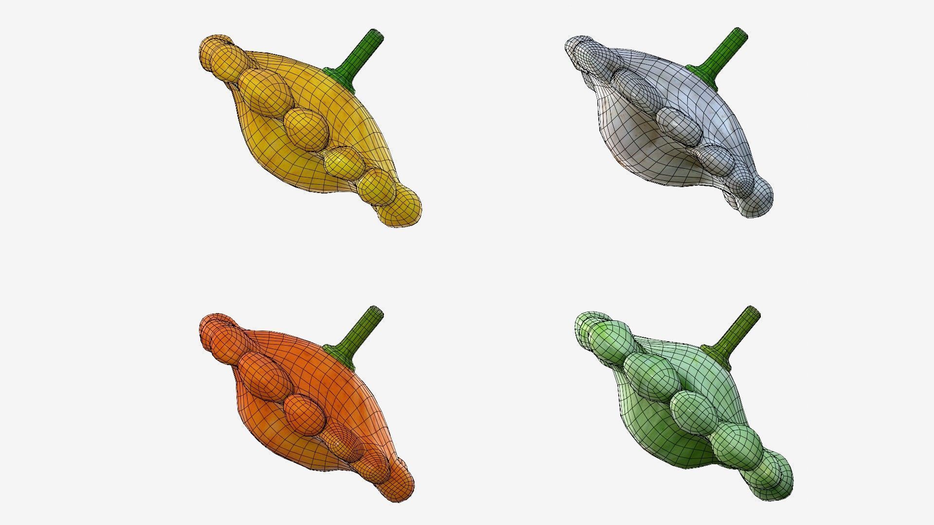 Scallop squash Low-poly 3D model_30