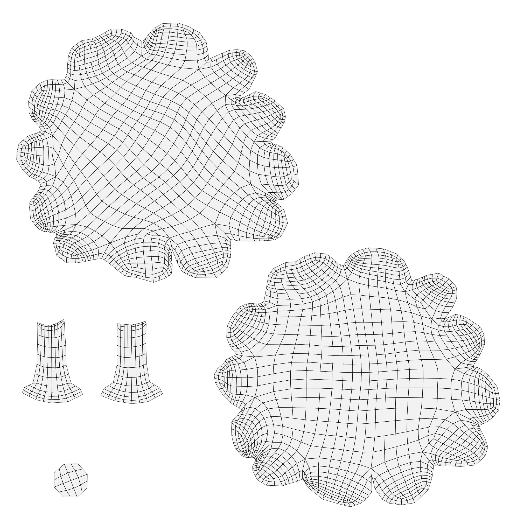 Scallop squash Low-poly 3D model_21