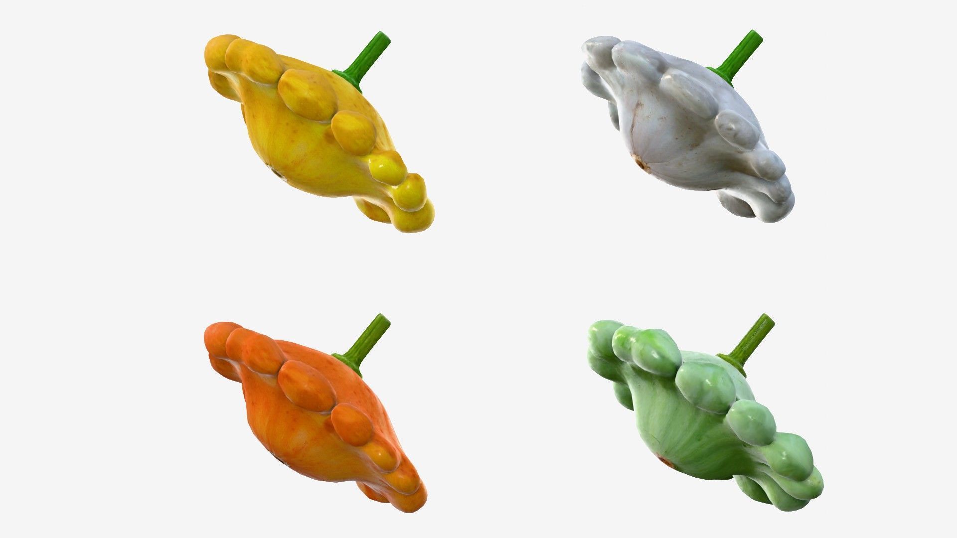 Scallop squash Low-poly 3D model_7