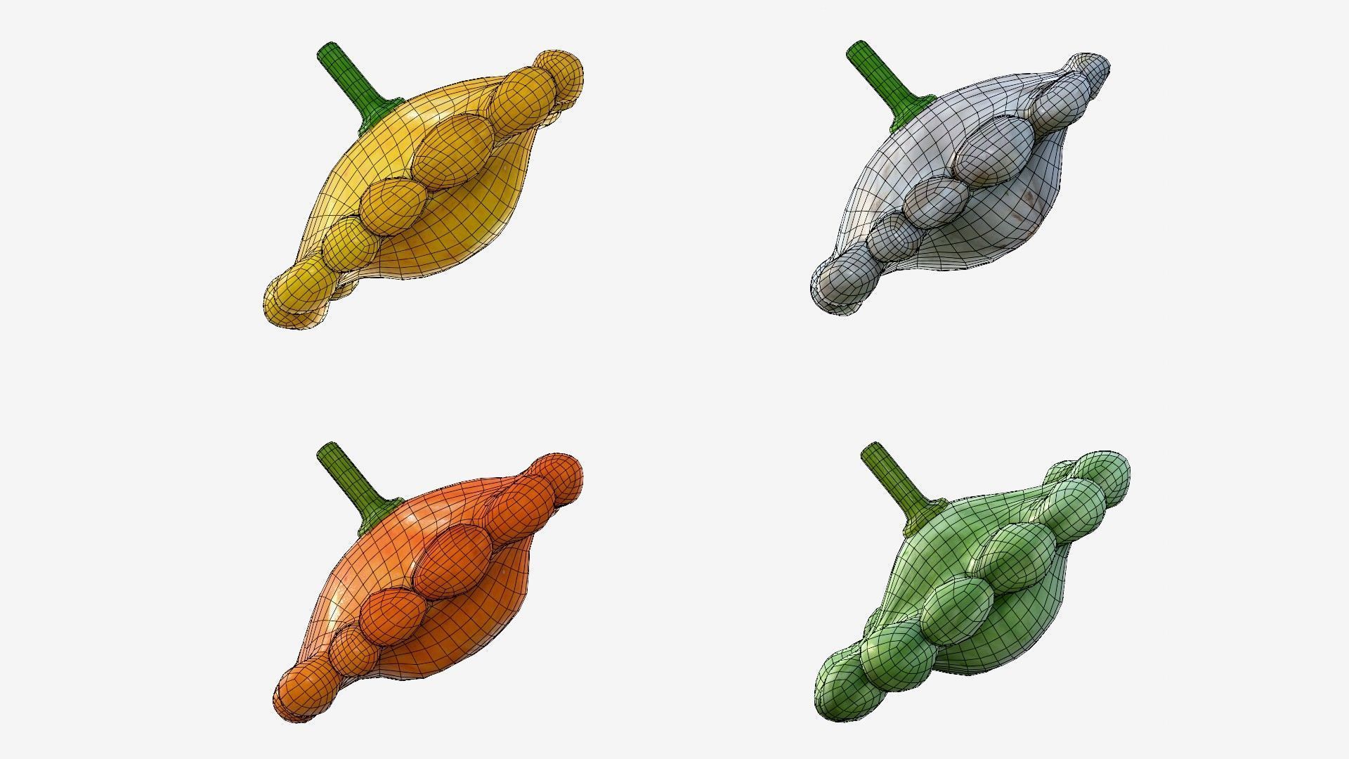 Scallop squash Low-poly 3D model_39