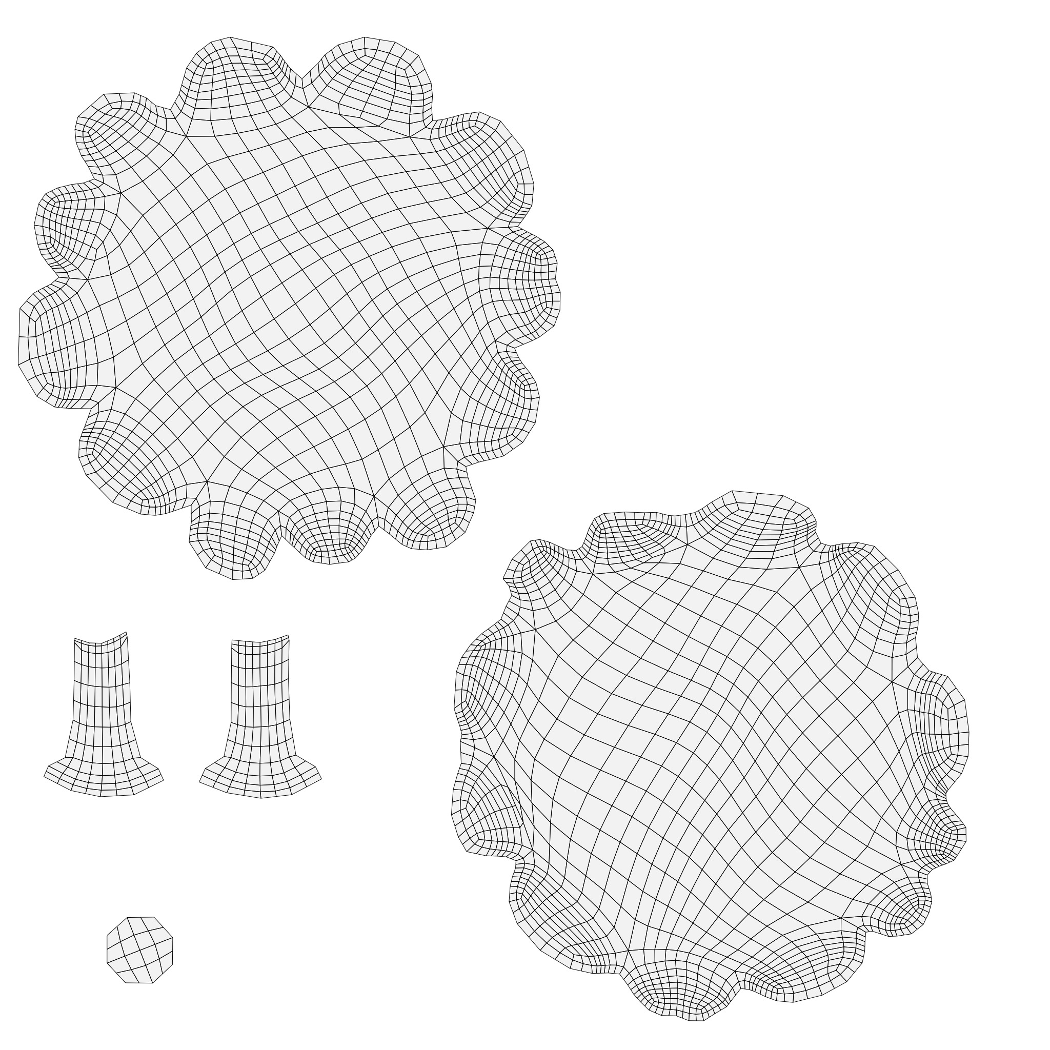 Scallop squash Low-poly 3D model_22