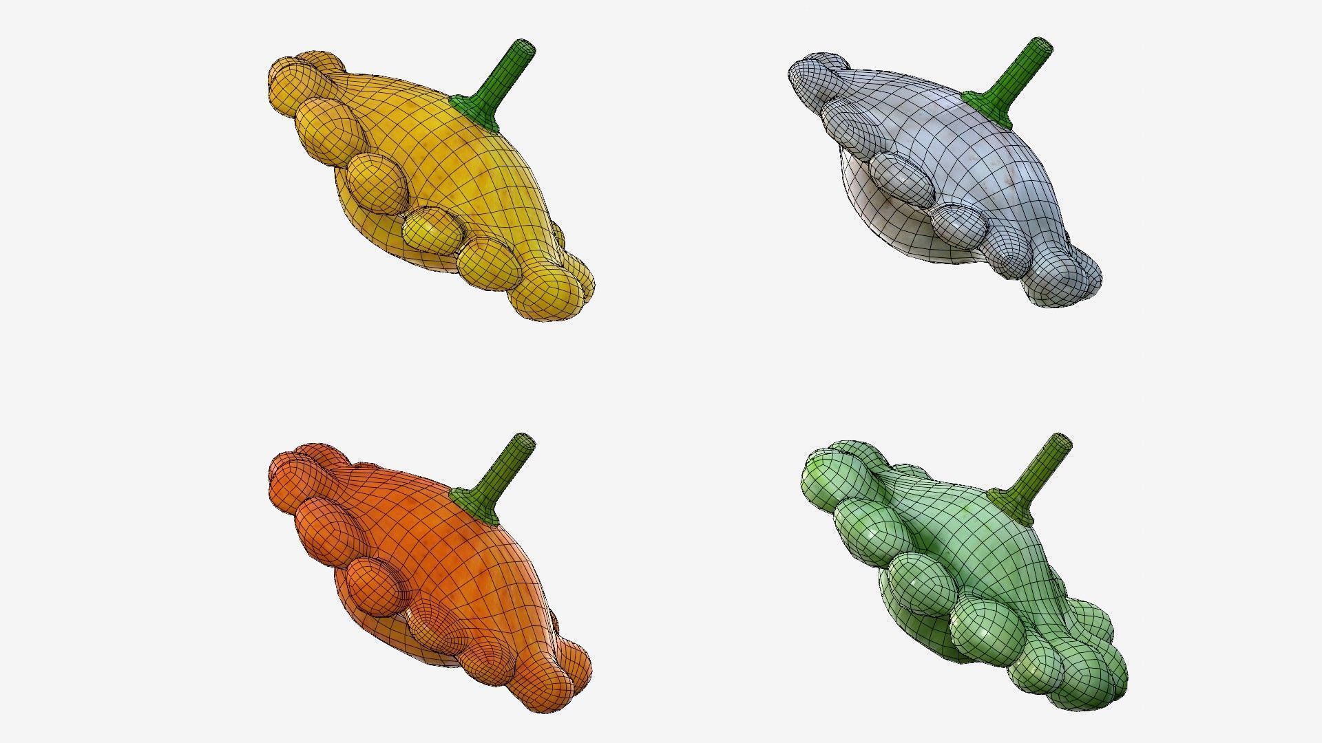 Scallop squash Low-poly 3D model_31