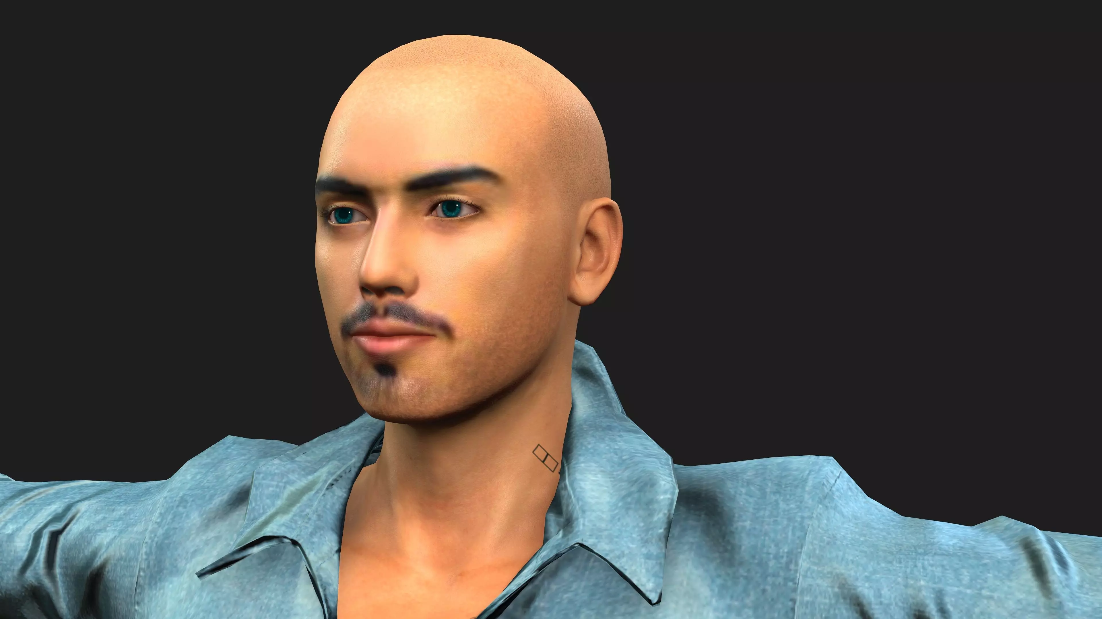 young asian man 3D model_0