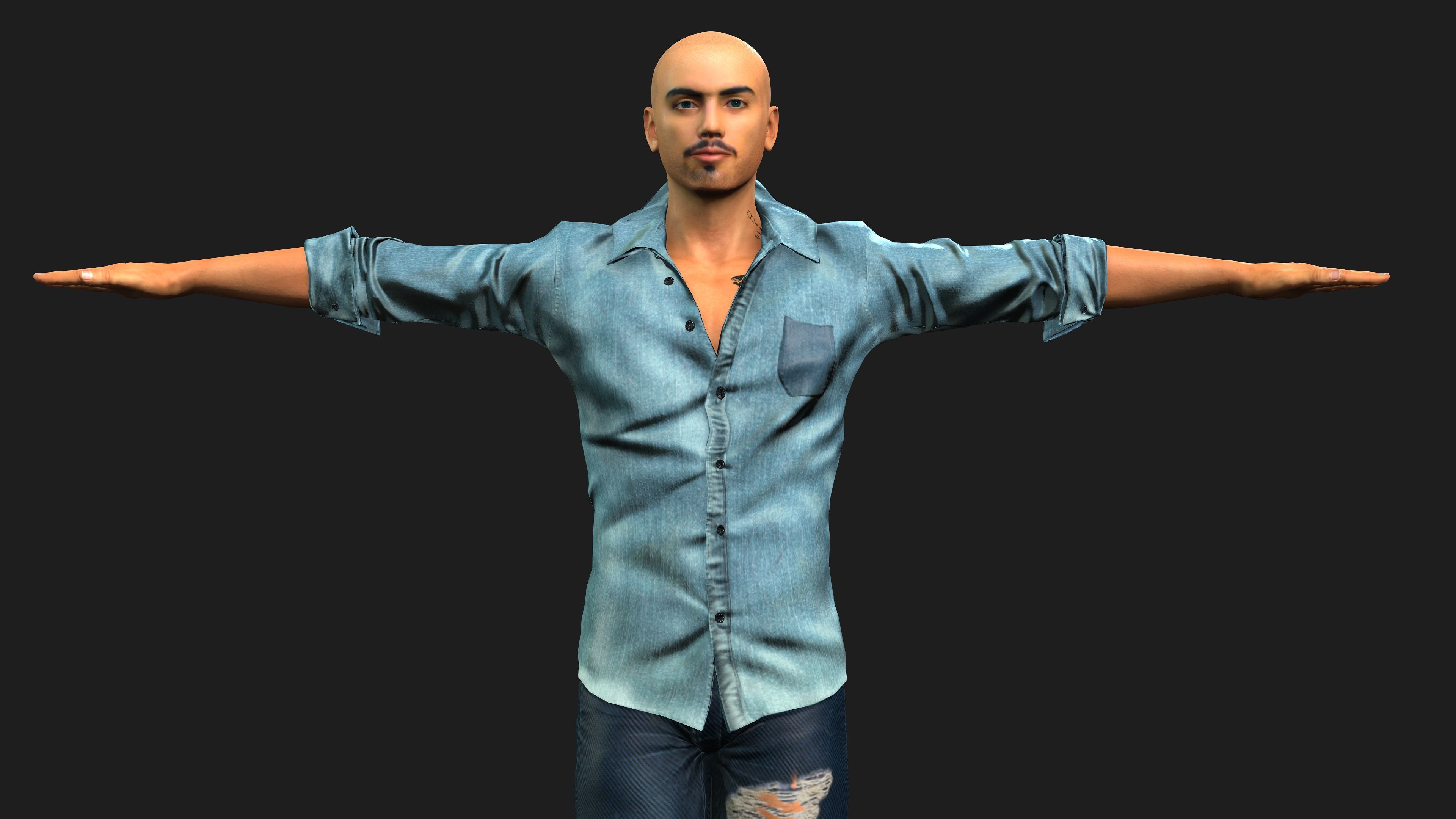 young asian man 3D model_3