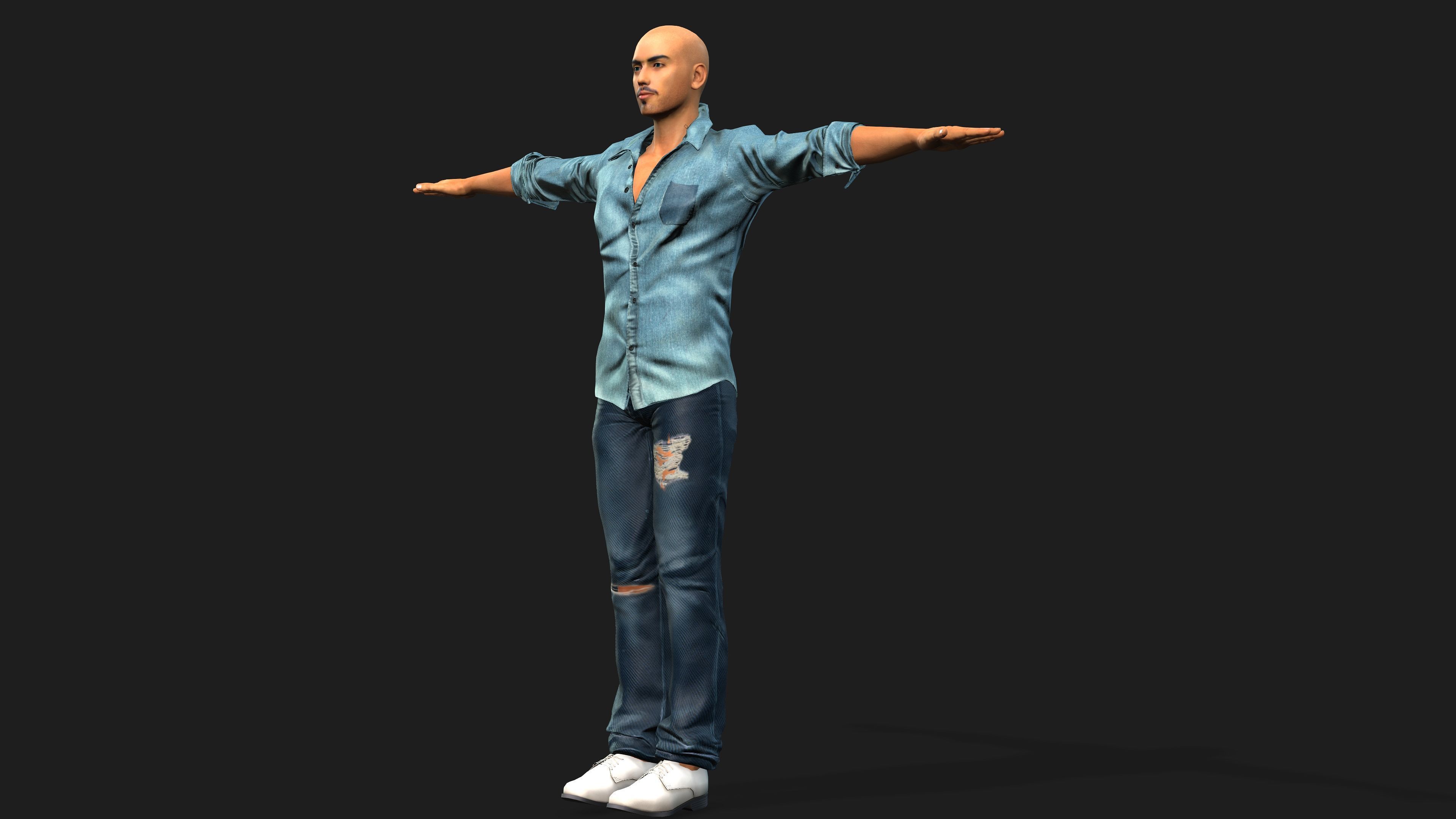 young asian man 3D model_5