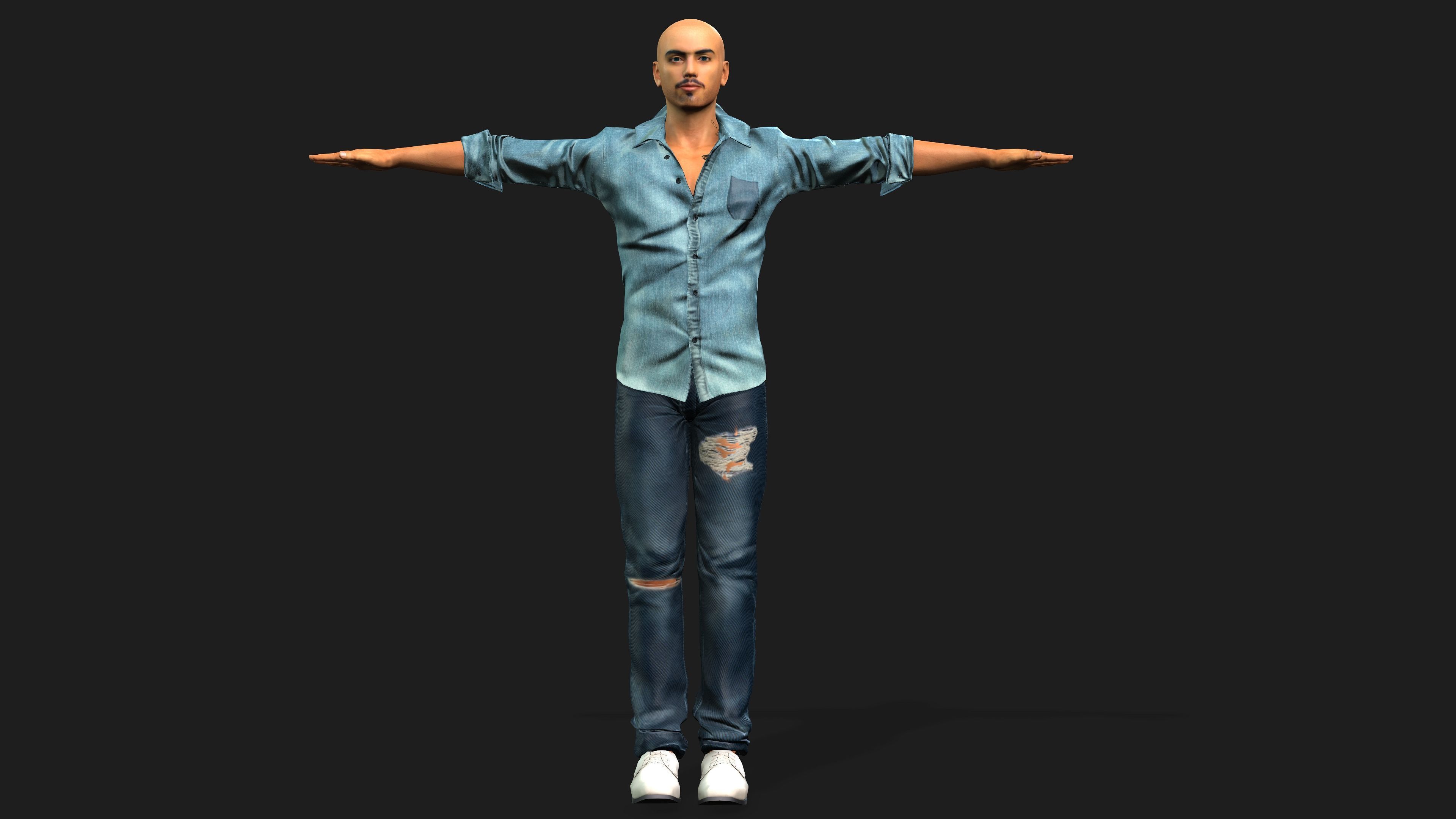 young asian man 3D model_4