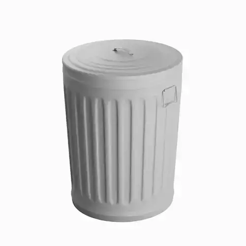 Steel Trash Can 02 3D model