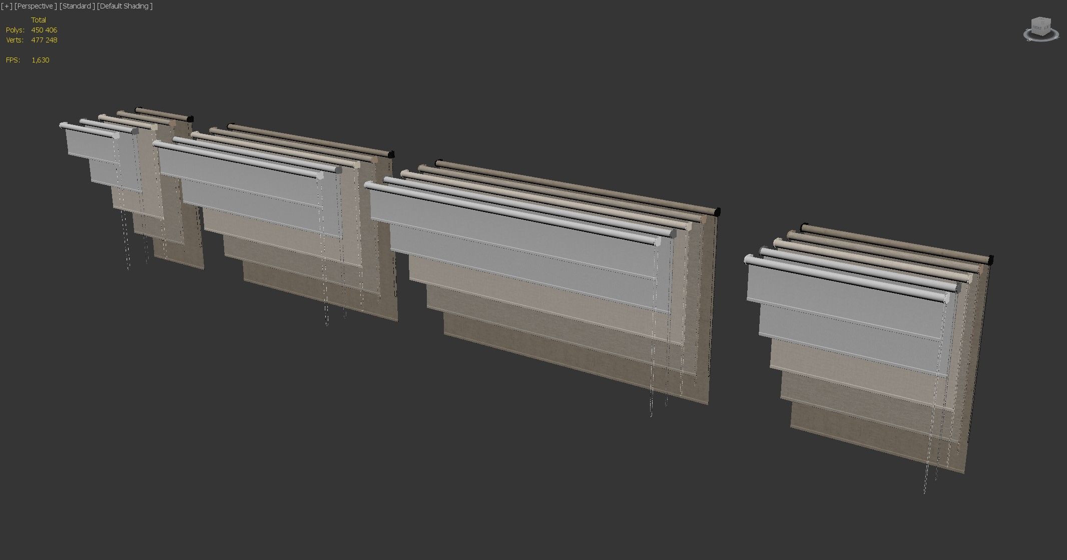 Roller Blinds Set 04 3D model_7