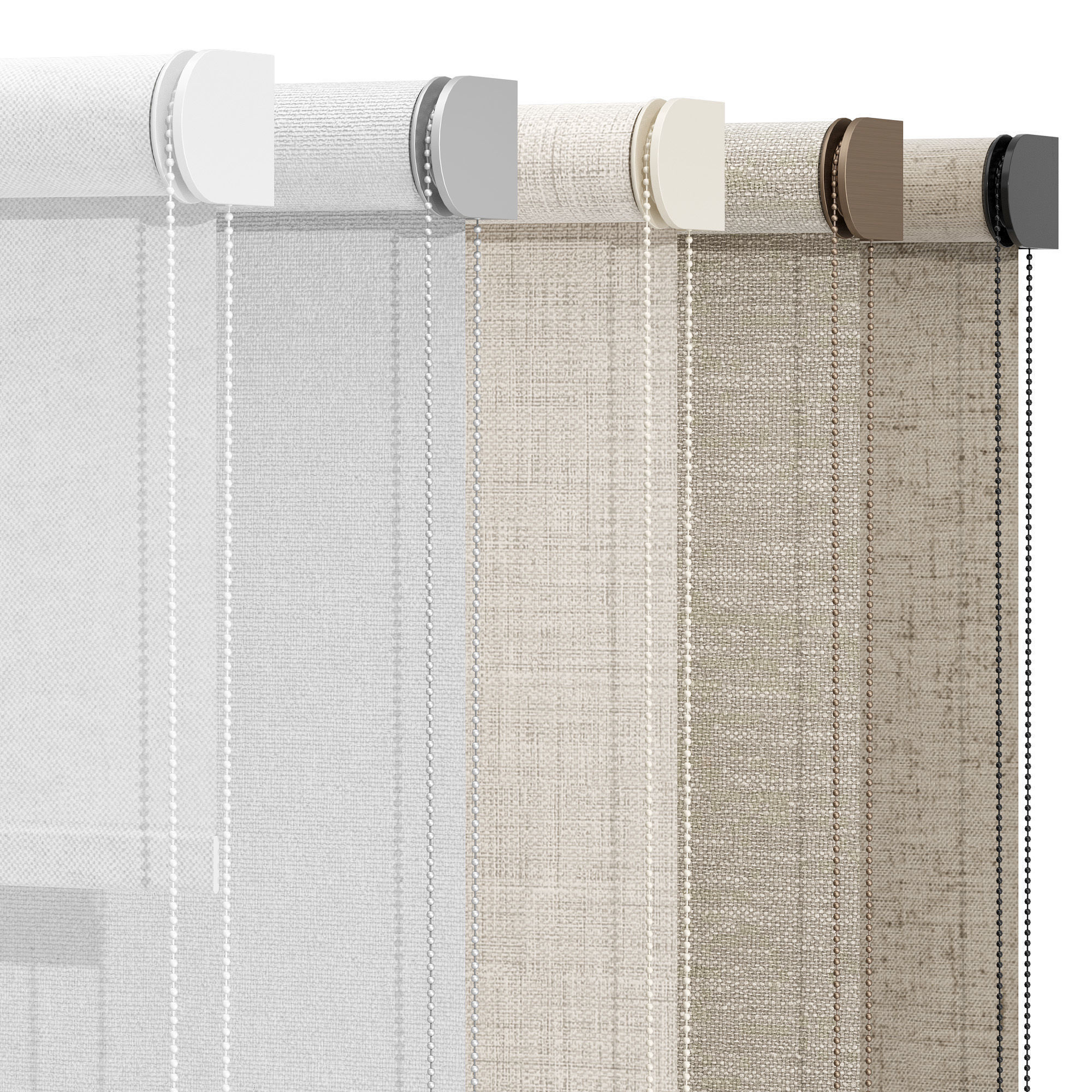 Roller Blinds Set 04 3D model_3