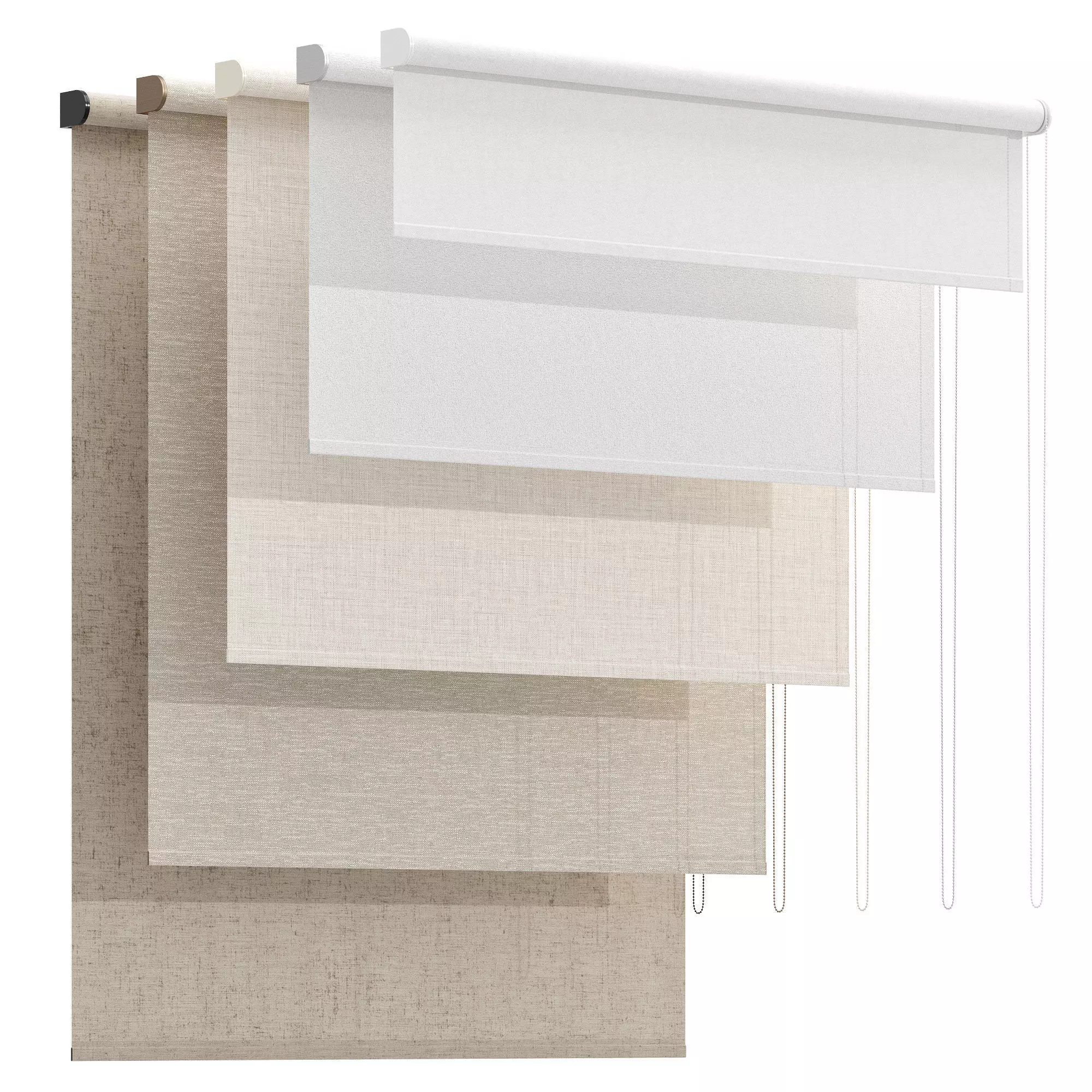 Roller Blinds Set 04 3D model_0